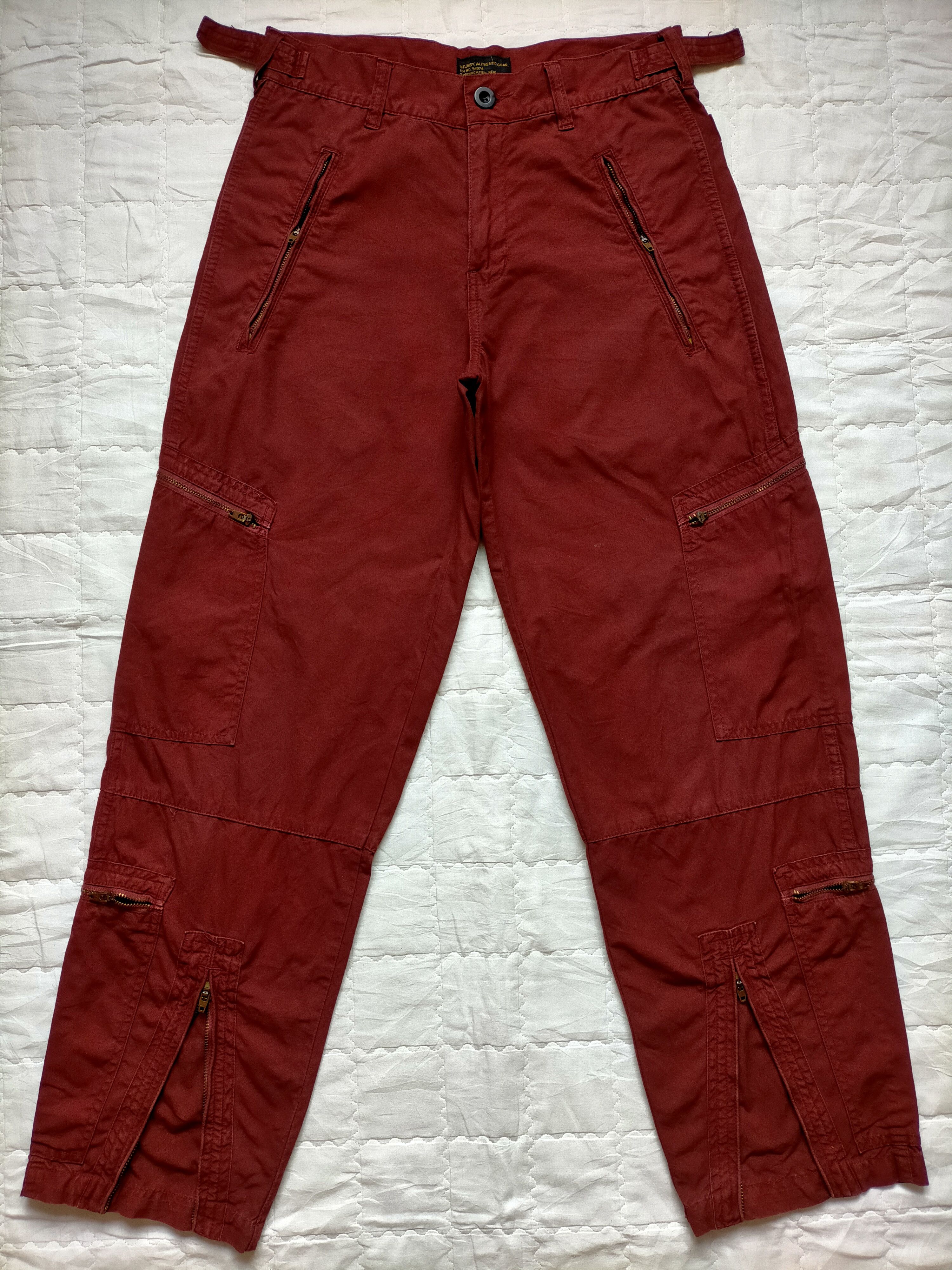 Stussy Stussy Authentic Gear Multipocket Zipped Red Pants Size US 30 / EU 46 - 3 Thumbnail