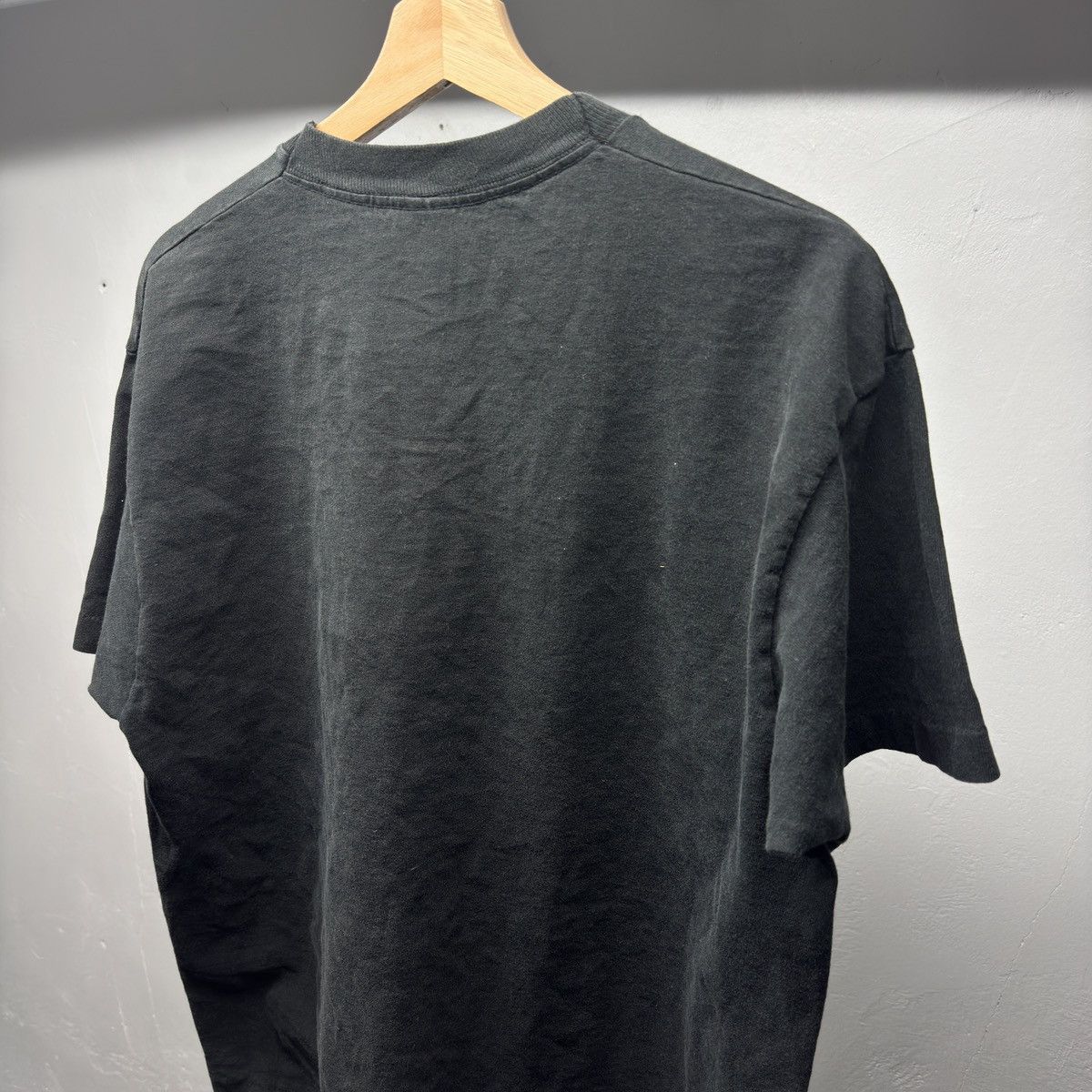 Vintage 90s Faded Thrashed Blank Black Pocket Shirt ERD Grunge Size US XL / EU 56 / 4 - 7 Thumbnail