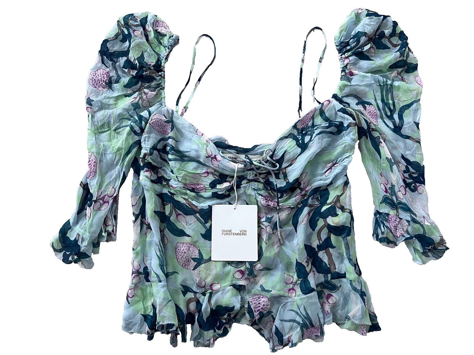 Diane von Furstenberg Diane von Furstenberg Floral Amaia Top ( 8 ) Size M / US 6-8 / IT 42-44 - 2 Thumbnail