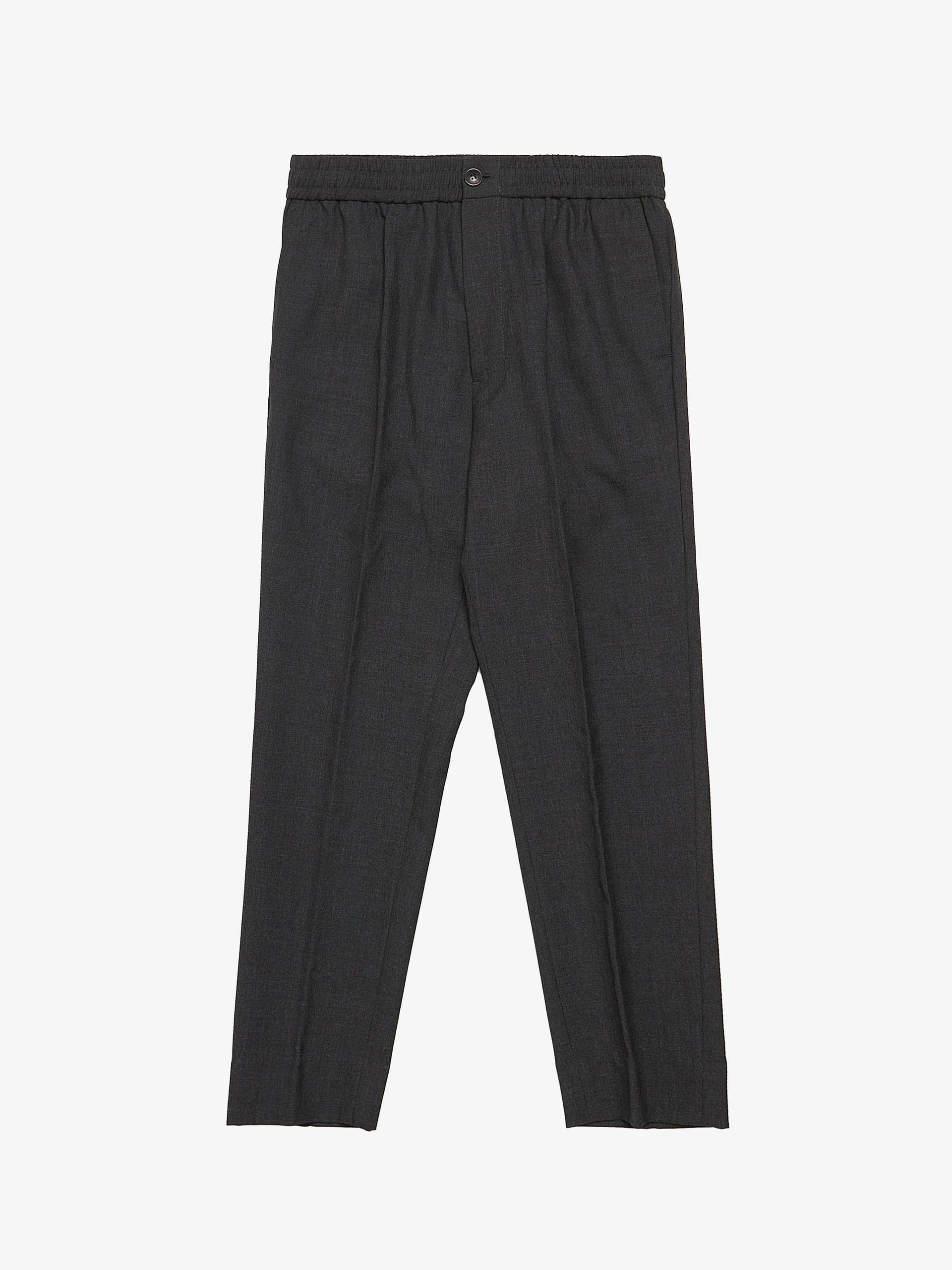 image of Ami Gray Pleated Wool Trousers in Grey, Men's (Size 36)