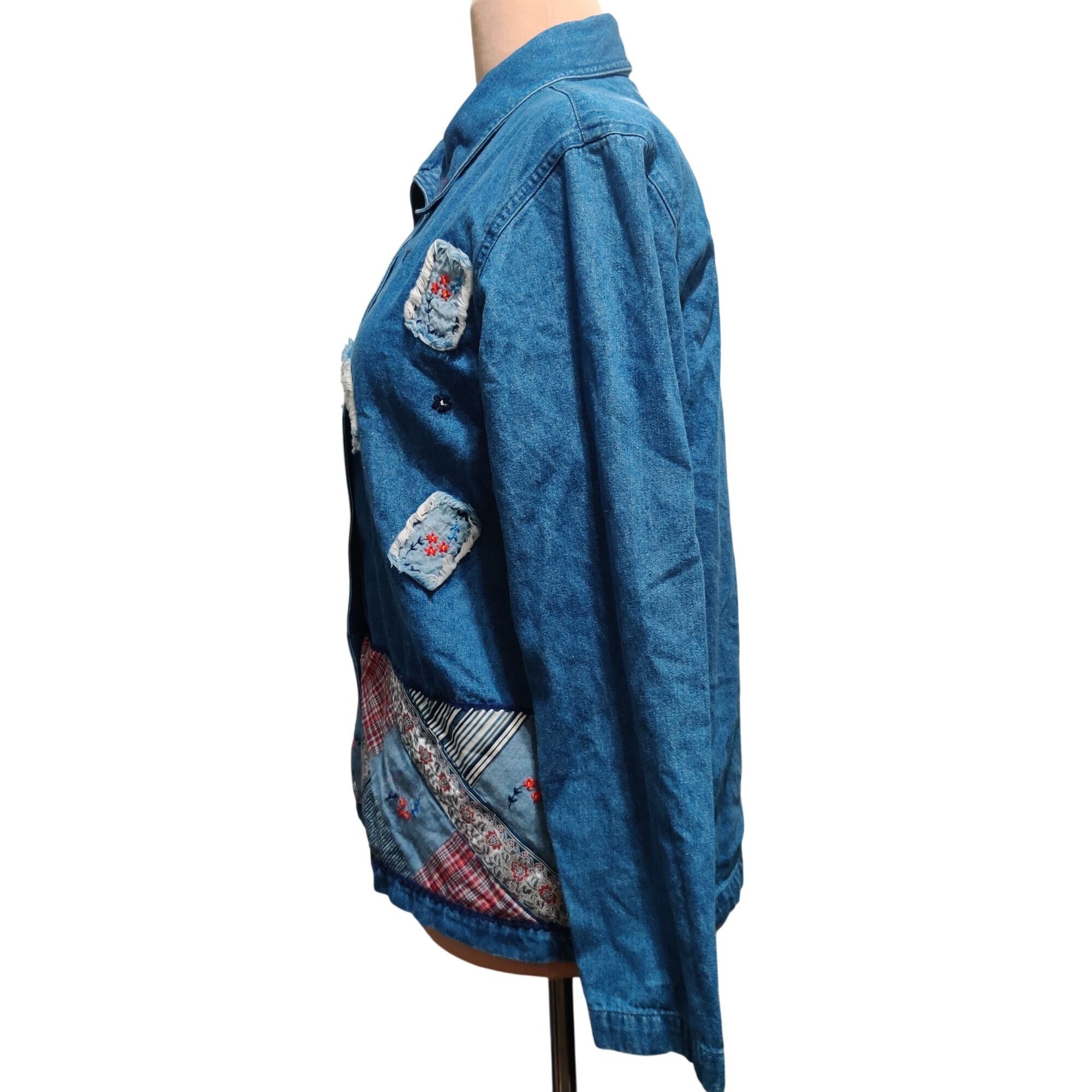 Vintage Bobbie Brooks M Vintage Patchwork Denim Jacket Embroidered A Size M / US 6-8 / IT 42-44 - 5 Thumbnail