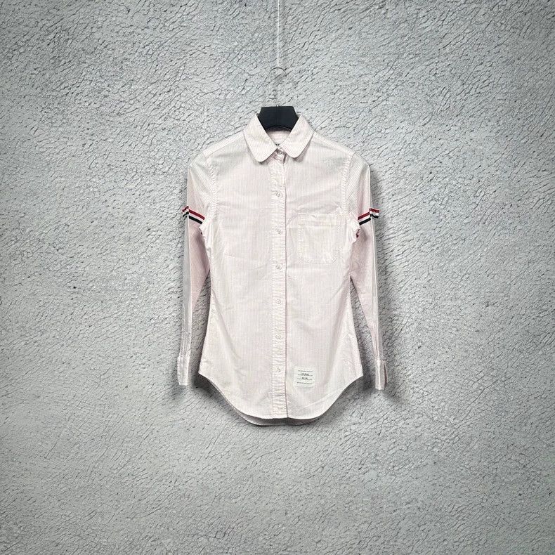 Thom Browne Thom browne Pink women's double-sleeved webbing shirt 2503- Size XS / US 0-2 / IT 36-38 - 1 Thumbnail