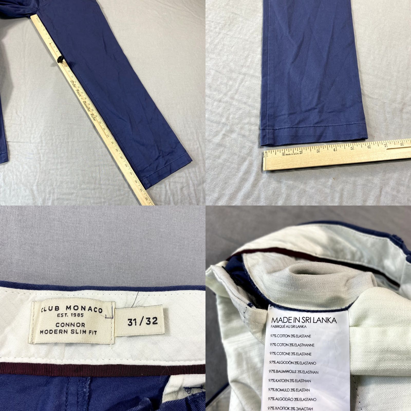Club Monaco Club Monaco Pants Mens 32x31 Chino Slim Fit Blue Connor 90s Casual Straight Front Button Zip Petit Size US 32 / EU 48 - 8 Thumbnail