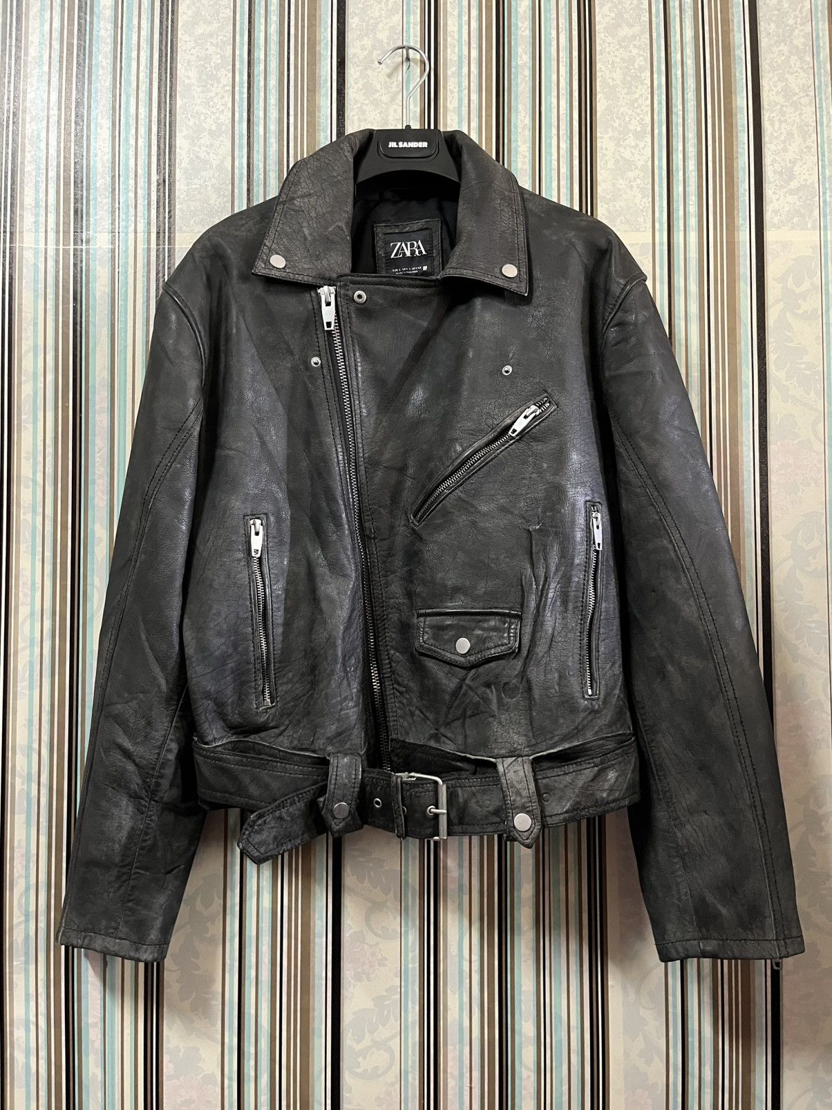 Zara Vintage 2000s buffalo leather double collar #H1 Size US L / EU 52-54 / 3 - 2 Thumbnail