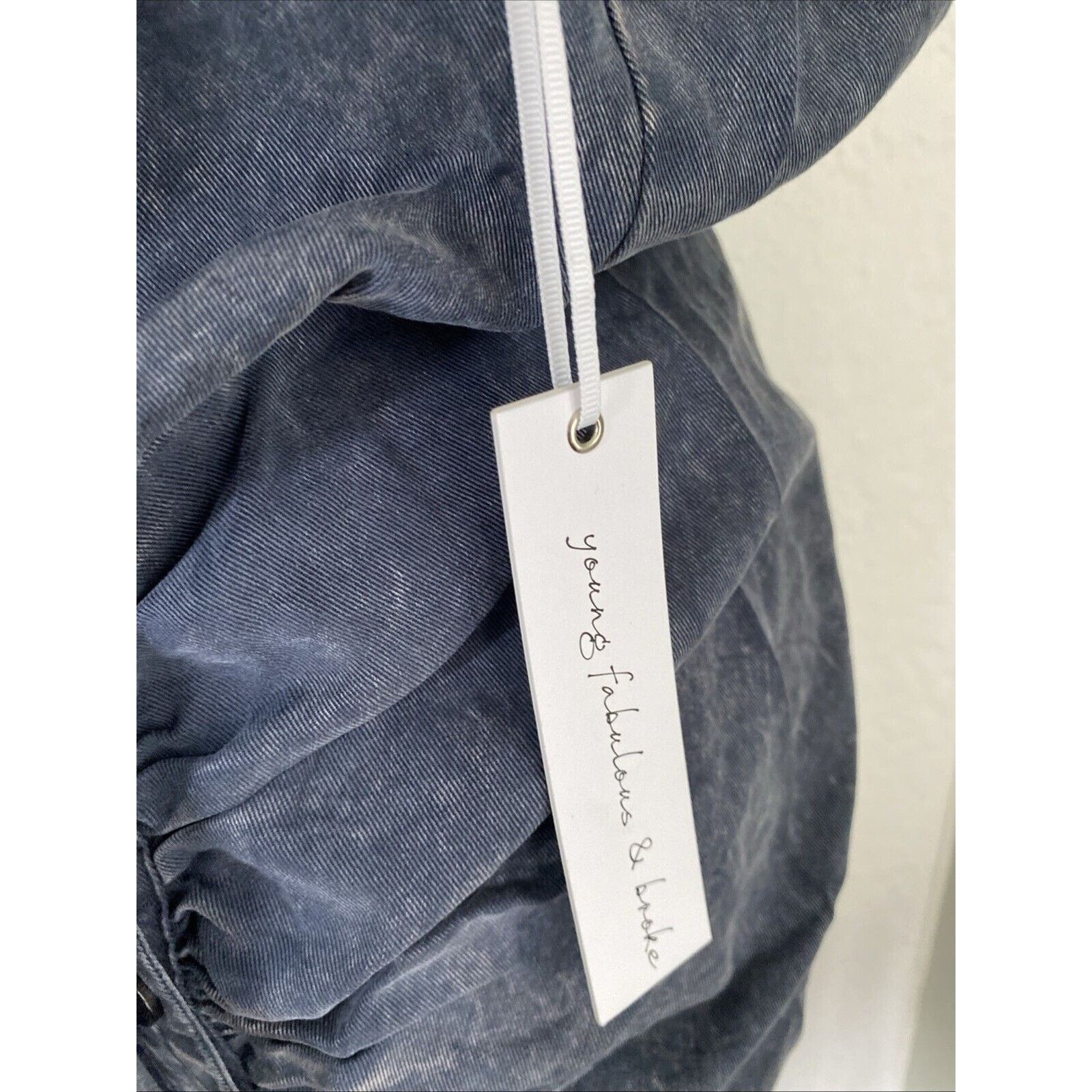 Young Fabulous & Broke Young Fabulous & Broke Shirt Dress Large Tencel Ruched Blue Size L / US 10 / IT 46 - 11 Thumbnail