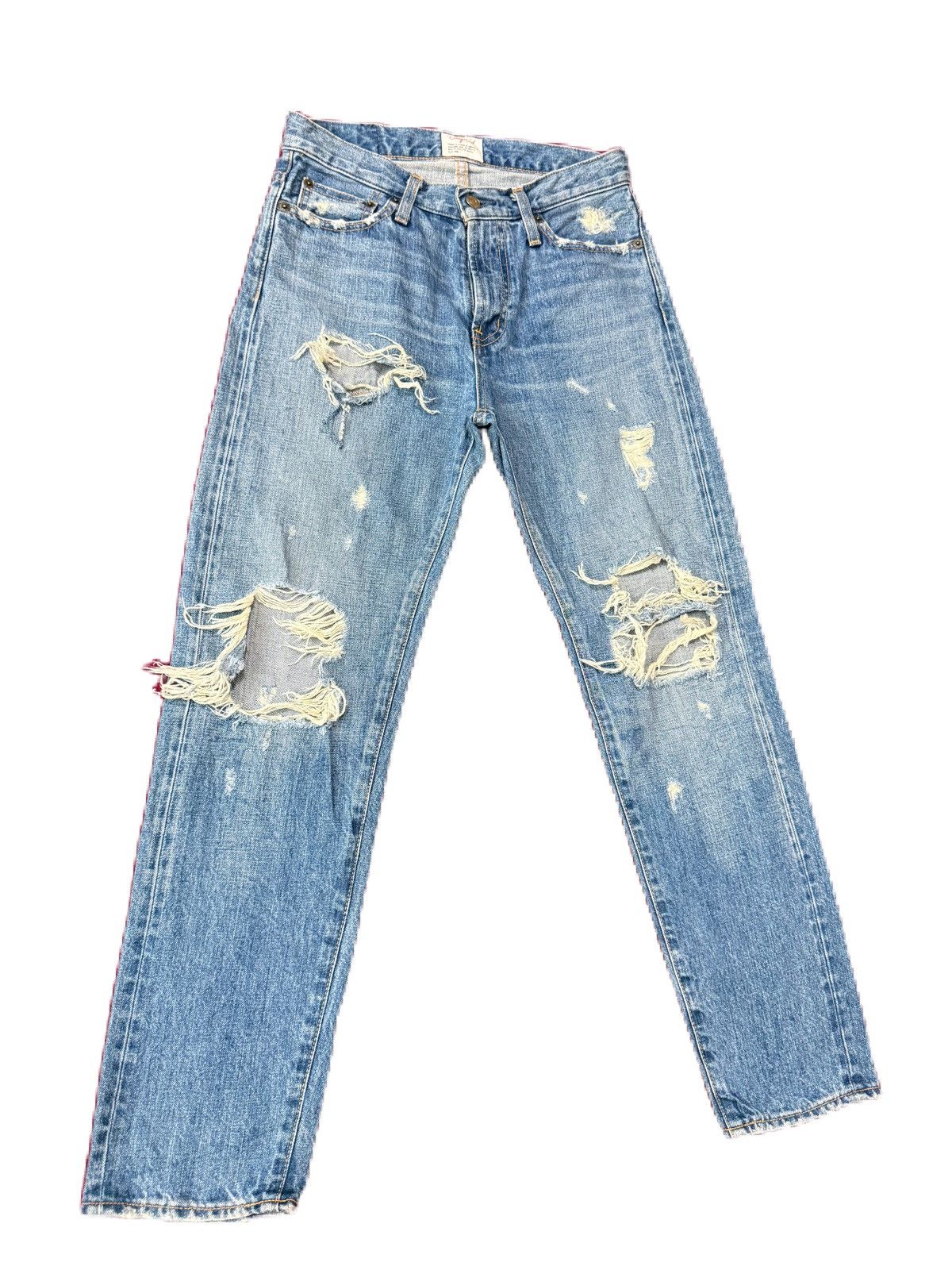 Denime JAPAN BRAND RIPPED DENIM UNGRID SELVEDGE Size US 29 - 2 Thumbnail