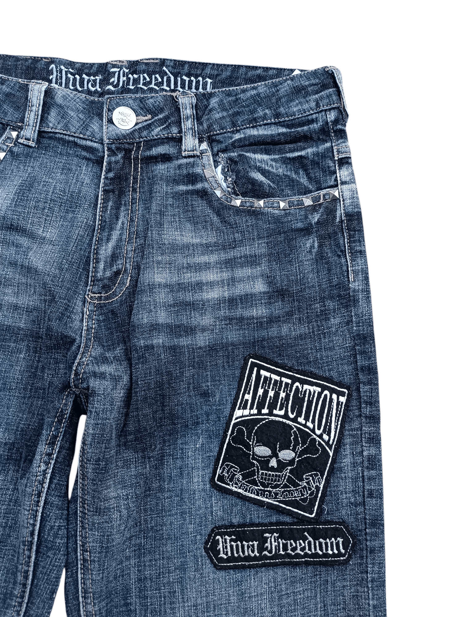 Hysteric Glamour × Japanese Brand × Seditionaries 🔥SICK🔥 SEDITIONARIES SKULL PATCHWORK STUD JEANS Size US 30 / EU 46 - 3 Thumbnail