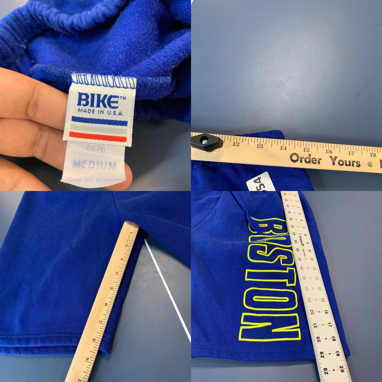 Spell VINTAGE Bike Boston Spell Out Sweat Shorts Royal Blue Adult Medium USA Made 28x8 Men 90s Size US 31 - 9 Thumbnail