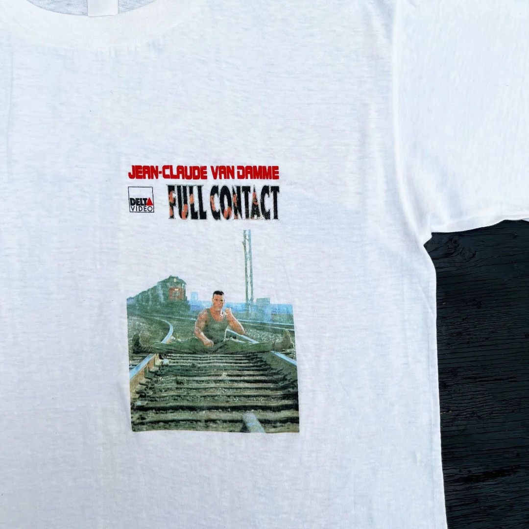 Vintage Van Damme 1990 Vintage Full Contact Movie Promo 90s T-Shirt Size US L / EU 52-54 / 3 - 2 Thumbnail