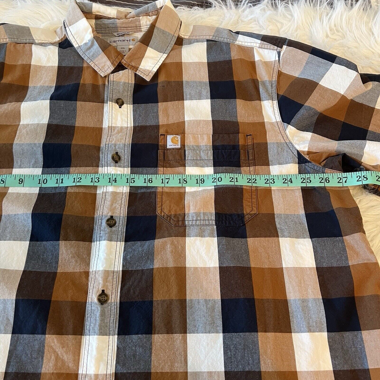 Carhartt Carhartt Shirt Button Up Plaid Relaxed Fit Size US XXL / EU 58 / 5 - 6 Thumbnail