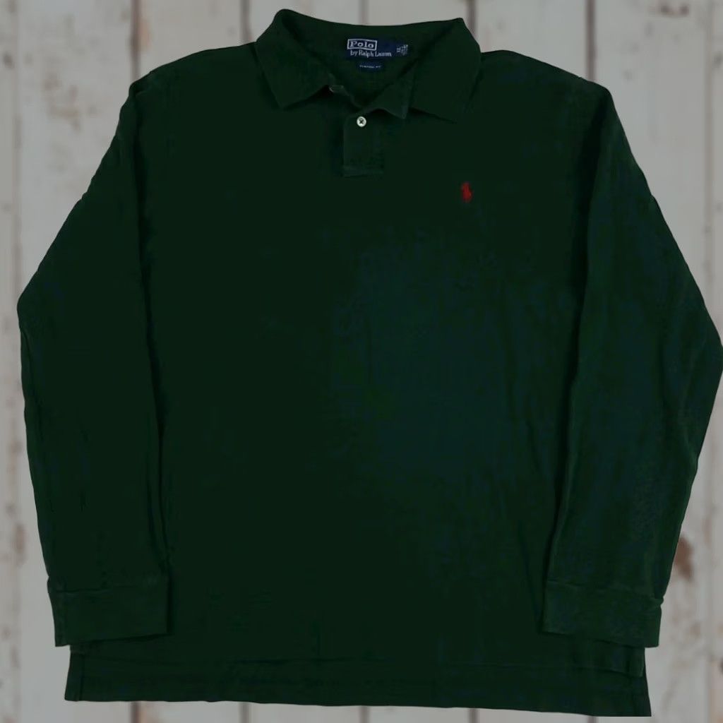 Polo Ralph Lauren VINTAGE Polo Ralph Lauren Long Sleeve Polo Shirt Pony Logo Sport RL Dark Green Mens L/XL Polo Shirt Green Polo Ralph Lauren Shirt Size US L / EU 52-54 / 3 - 1 Thumbnail