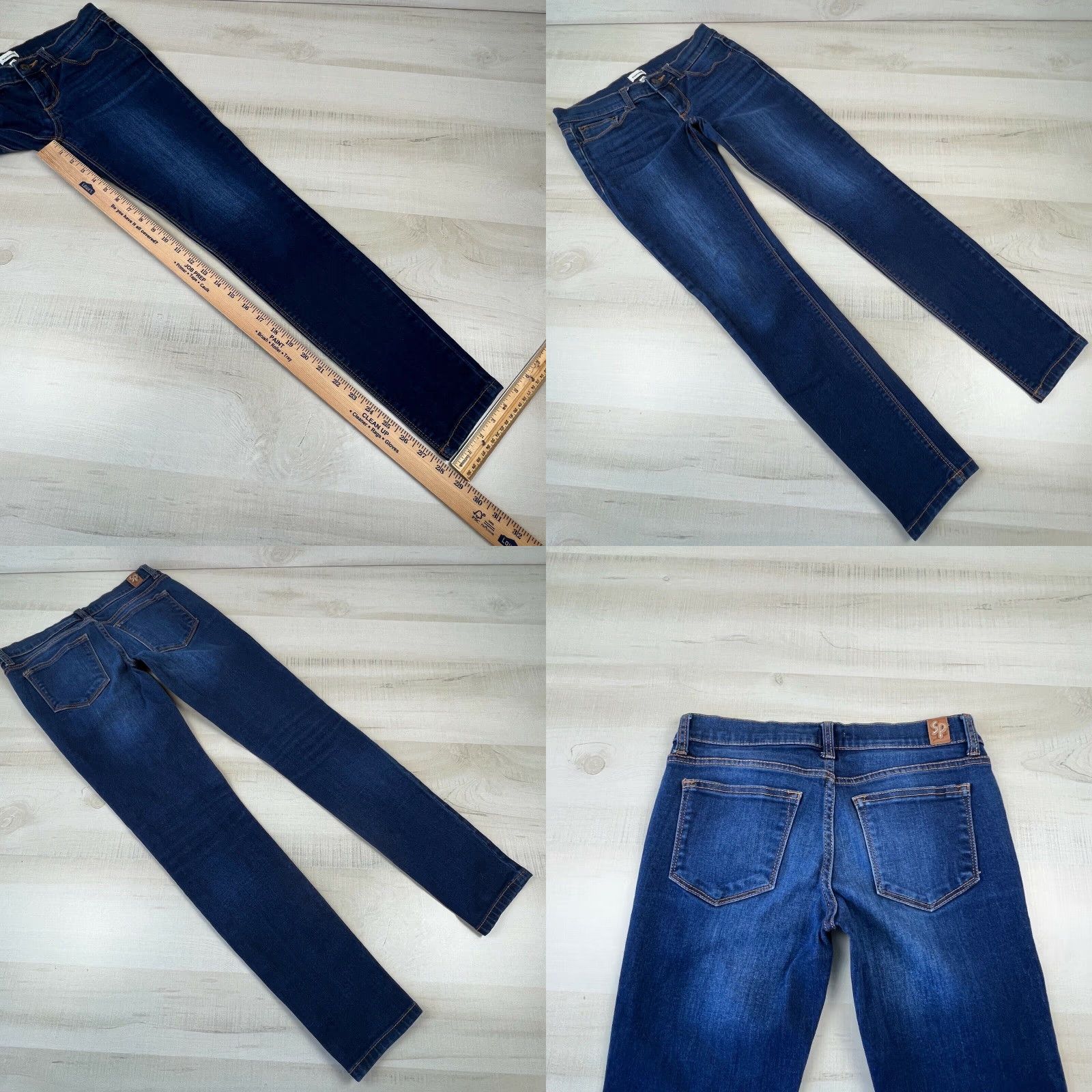 Vintage Sneak Peek Women's Junior Skinny Jeans Size 3 Low Rise Dark Blue Stretch Denim Size 26" / US 2 / IT 38 - 8 Thumbnail