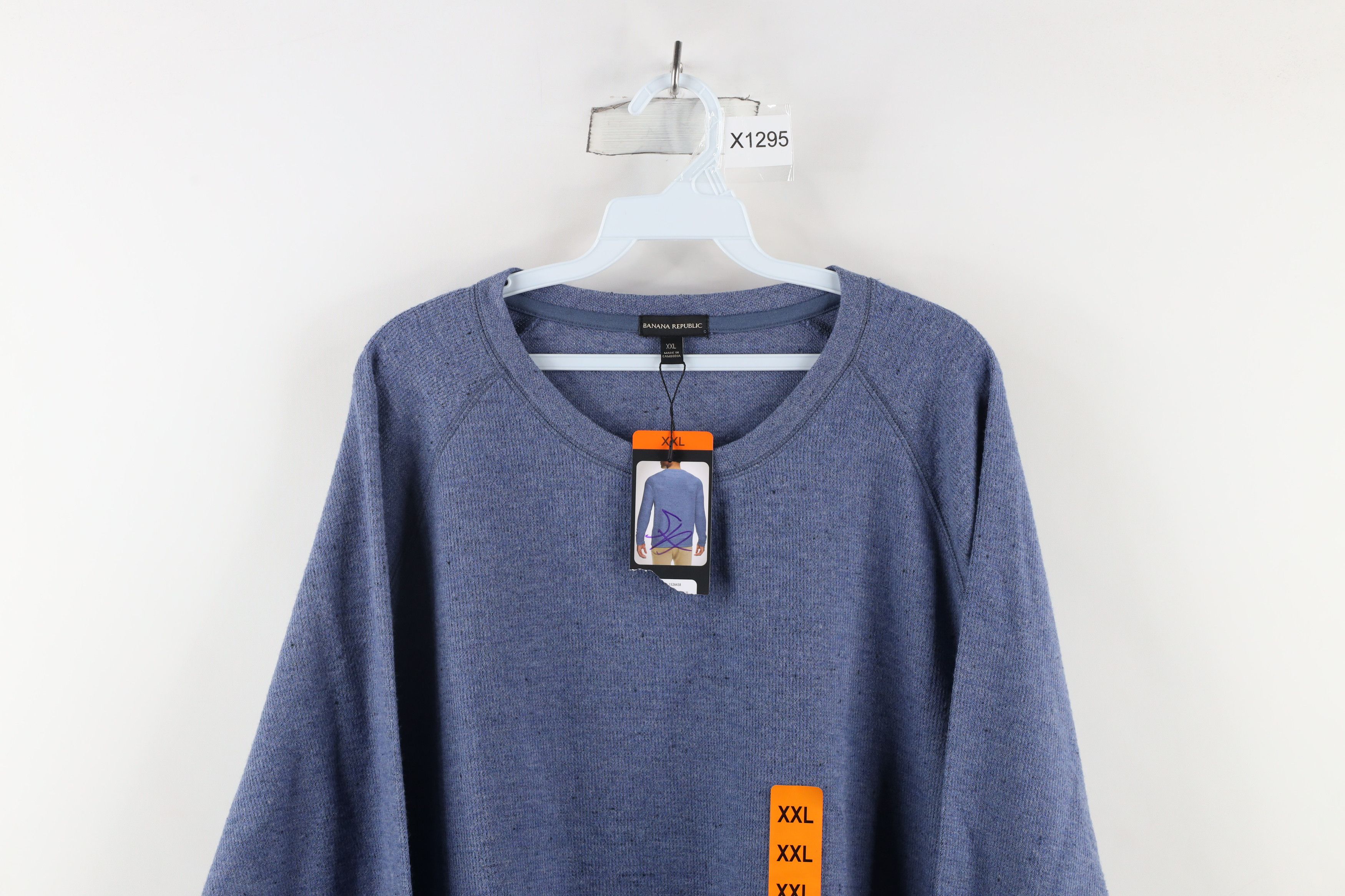 Banana Republic × Vintage New Banana Republic Thermal Waffle Knit Sweatshirt Blue Size US XXL / EU 58 / 5 - 2 Thumbnail
