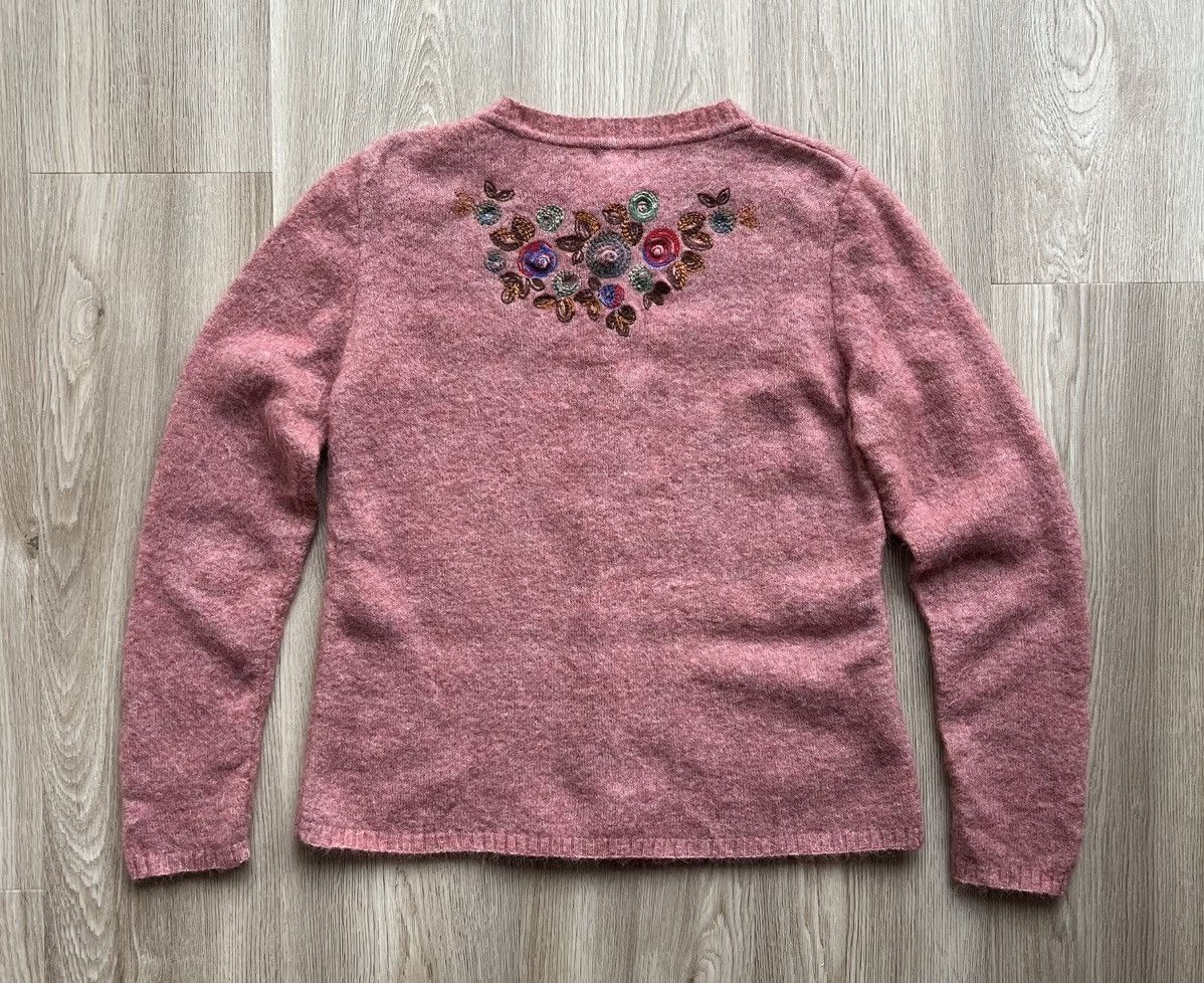 Vintage Vintage Ivko Pink Knit Cardigan Embroidered Flowers Sweater Size S / US 4 / IT 40 - 7 Thumbnail