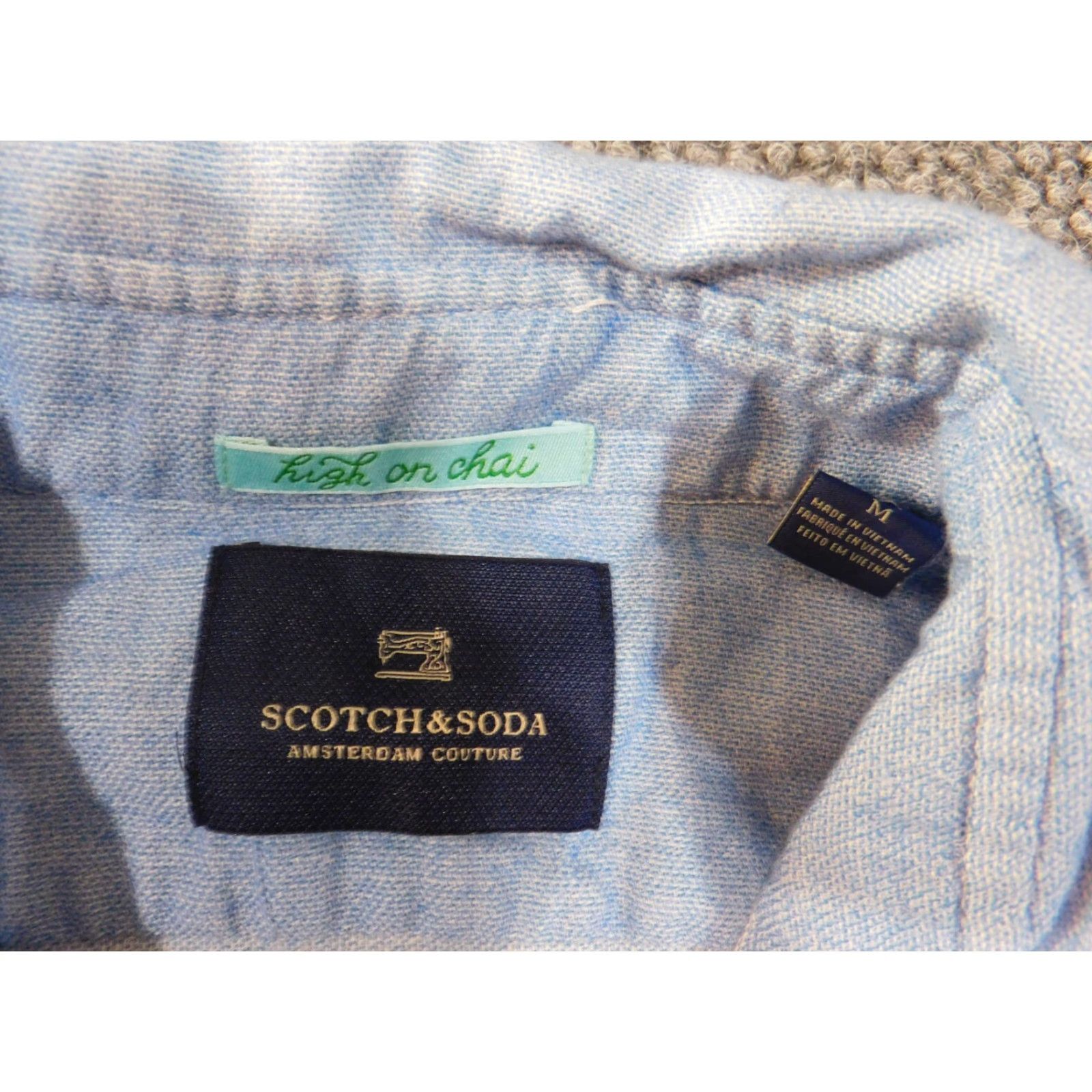 Scotch & Soda Scotch & Soda Shirt Mens Medium Blue Button Down Knit Cotton Regular Chest Breathable Casual Modern 90s? No Vintage No Size US M / EU 48-50 / 2 - 5 Thumbnail
