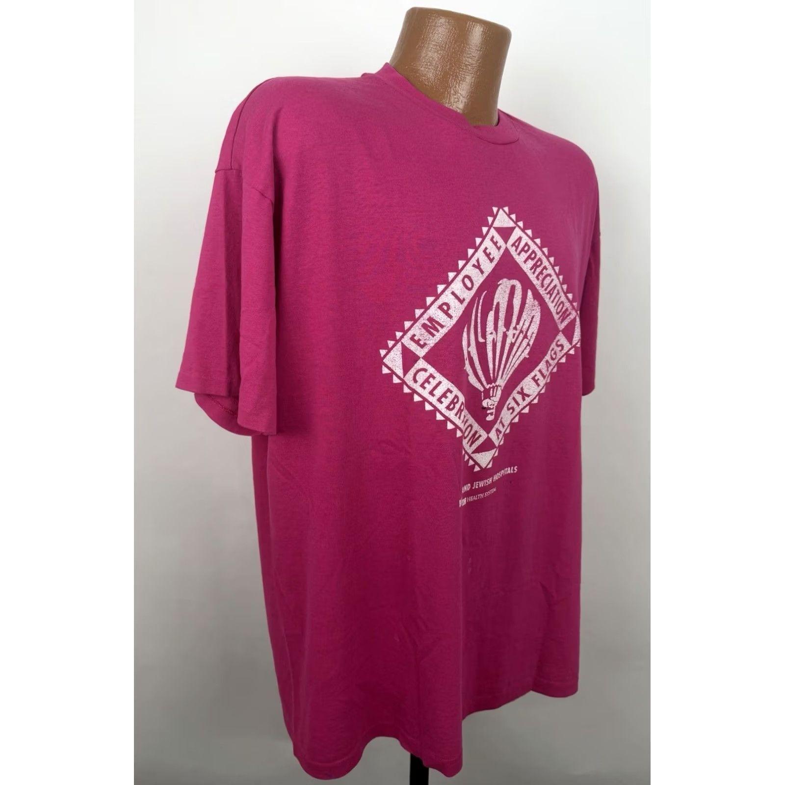 Hanes VINTAGE Hanes T-Shirt Mens XL Pink 90s Retro Graphic Print Shirt Short Sleeve Crew Neck Size US XL / EU 56 / 4 - 7 Thumbnail
