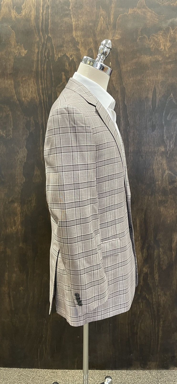 Valentino Check Print Wool & Silk Jacket Size 42R - 4 Thumbnail