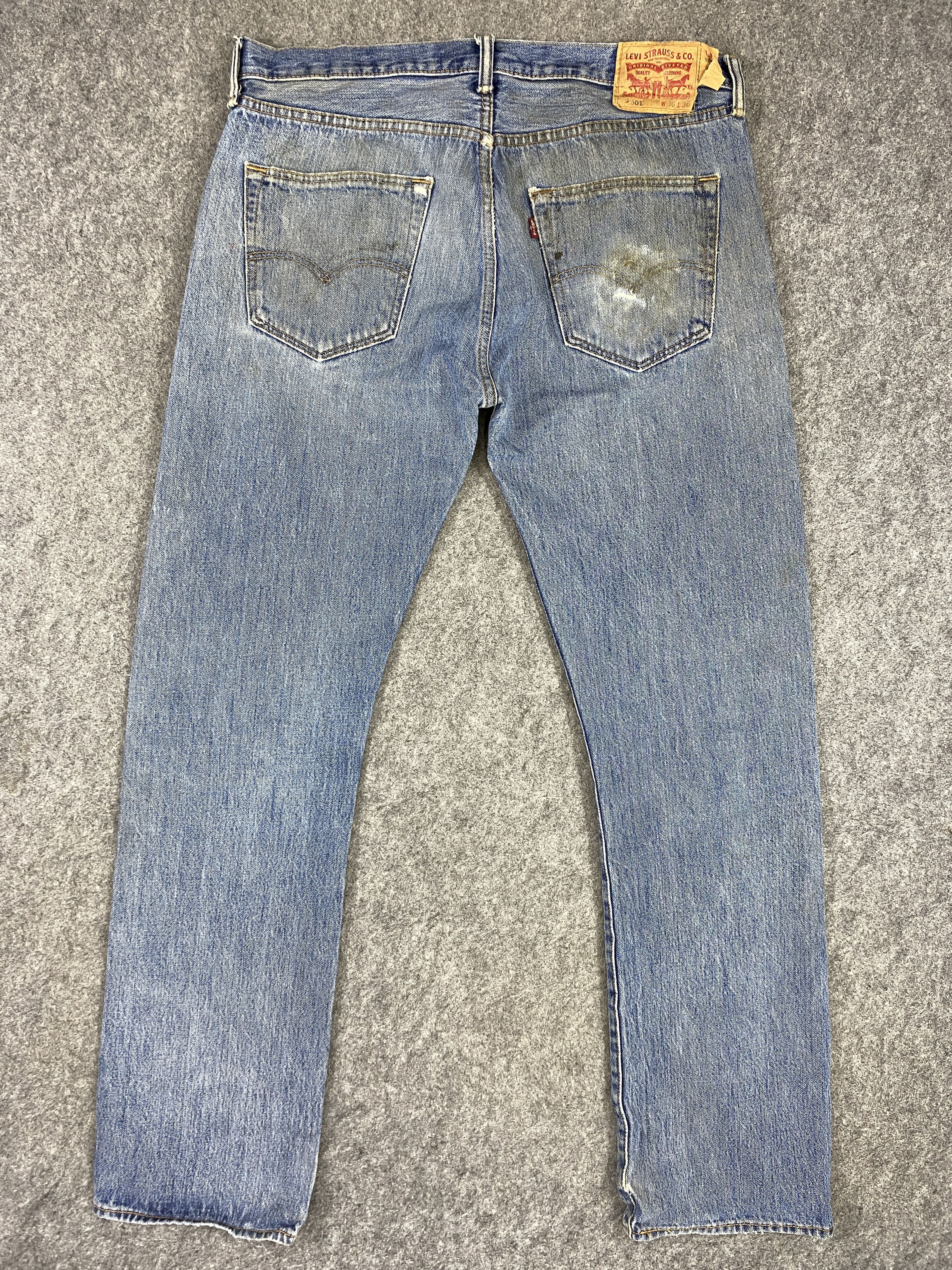 Levi's Dirty Blue Vintage Levi's 501 Jeans 37x34.5 Denim -JN1570 Size US 37 - 2 Thumbnail
