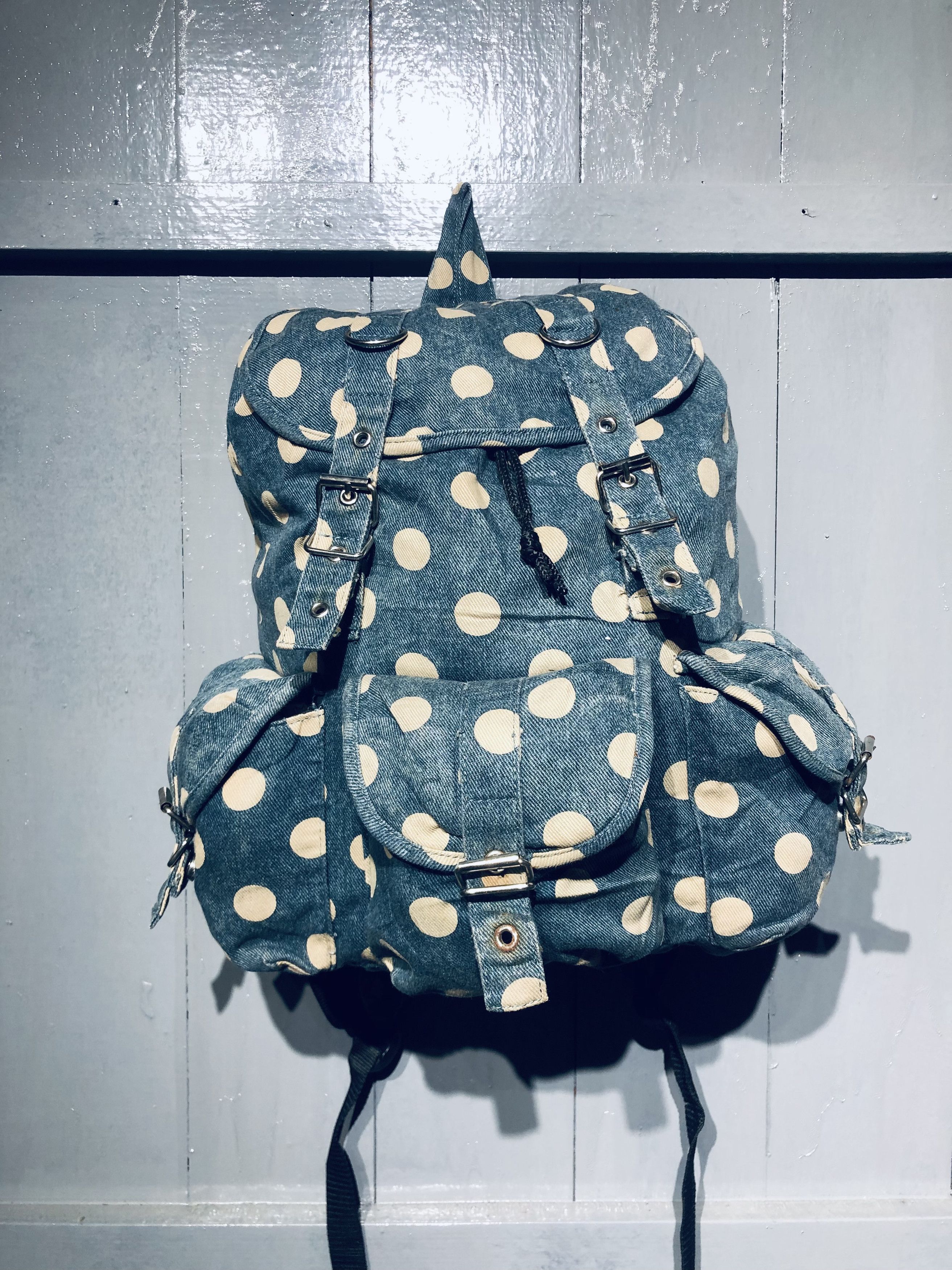 Japanese Brand Japanese Polkadot Multipocket Outside Style Backpack Size ONE SIZE - 11 Thumbnail