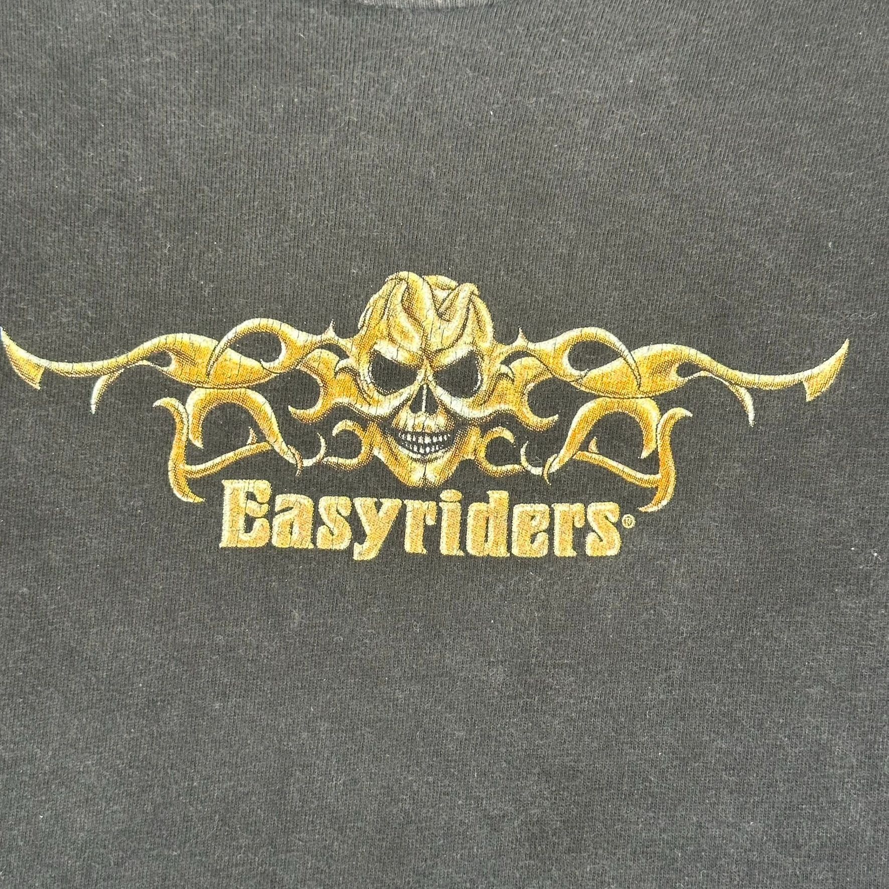 Hanes Vintage 90s Easyriders Flame Skull T-Shirt Long Sleeve Goth Size US XXL / EU 58 / 5 - 2 Thumbnail