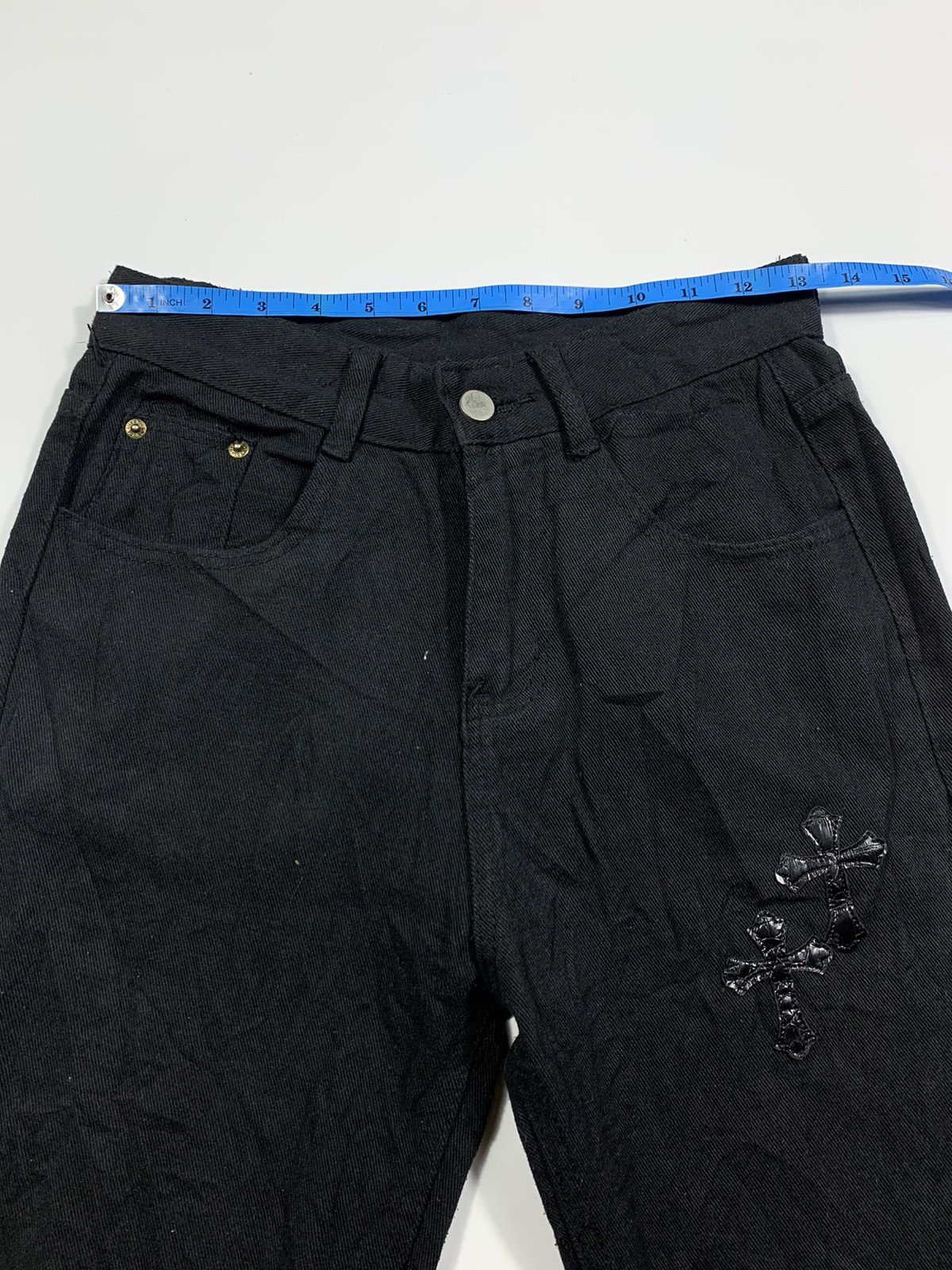 Isamu Katayama Backlash Crazy Sick Cross Gothic punk Unknown Flare Jeans Like CH Size US 28 / EU 44 - 8 Thumbnail