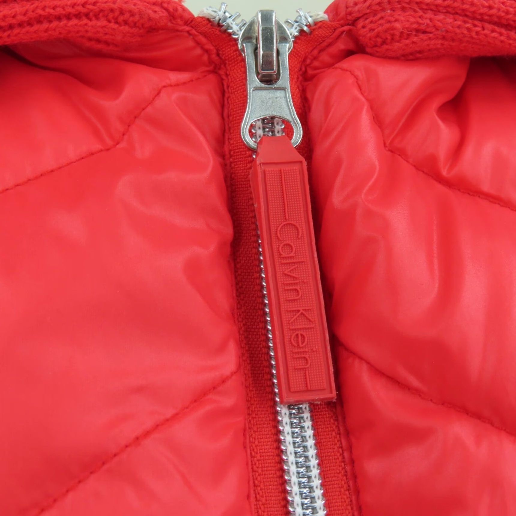 Calvin Klein Calvin Klein Performance Women Jacket S Red Quilted Puff Front Knit Zip Coat Womens Size S / US 4 / IT 40 - 3 Thumbnail