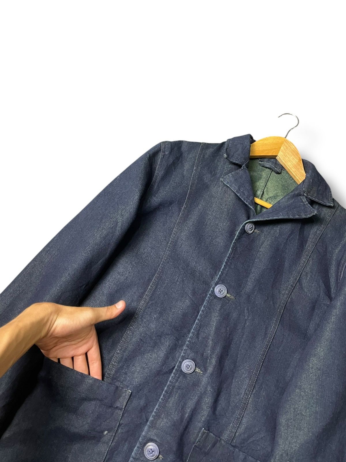 Japanese Brand × Vintage PHOTOS Brand Dark Blue Button Jacket (102) Size US L / EU 52-54 / 3 - 5 Thumbnail