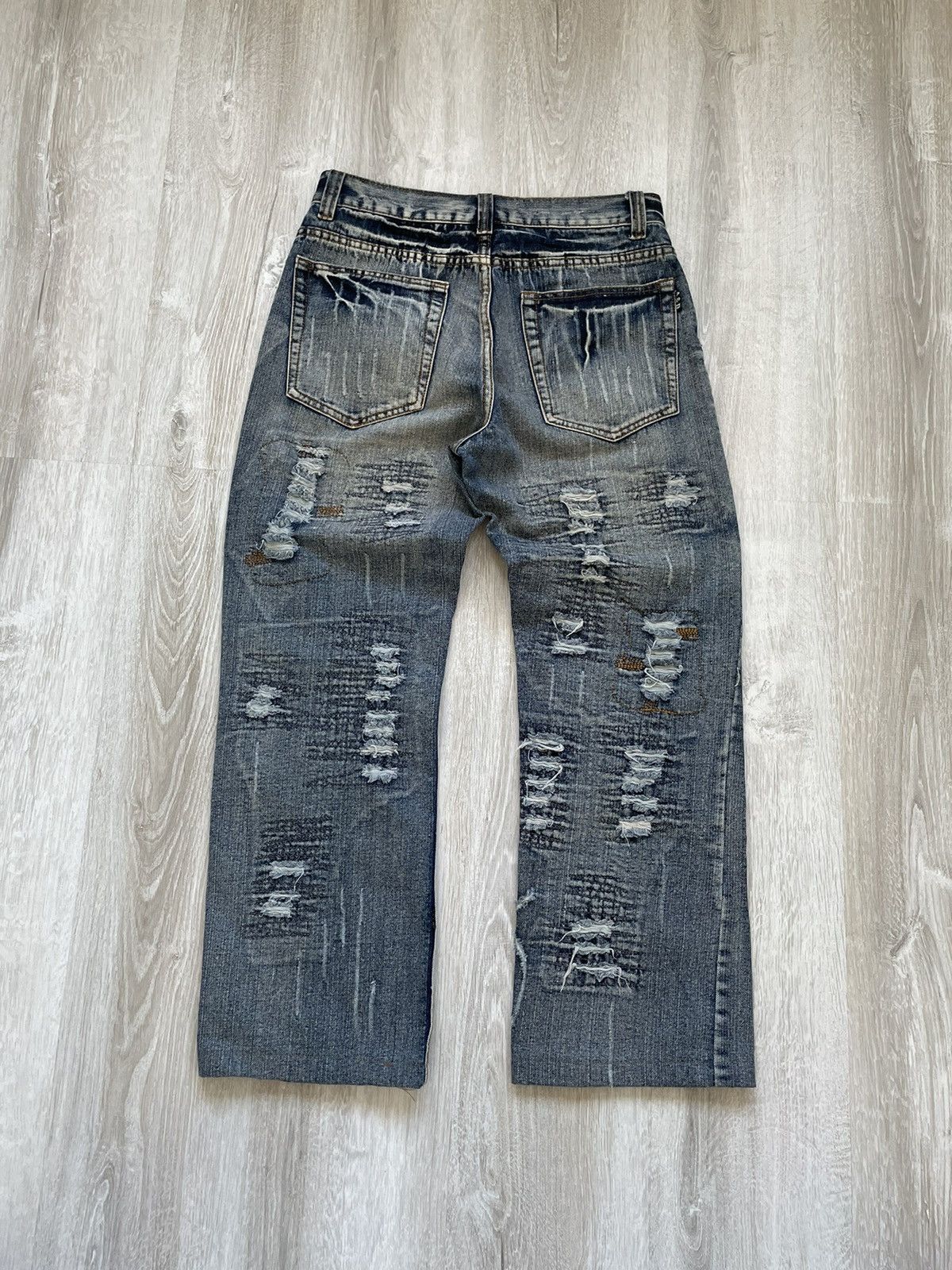 Jean × Vintage Vintage Y2K Distressed Jeans Size US 31 - 7 Thumbnail