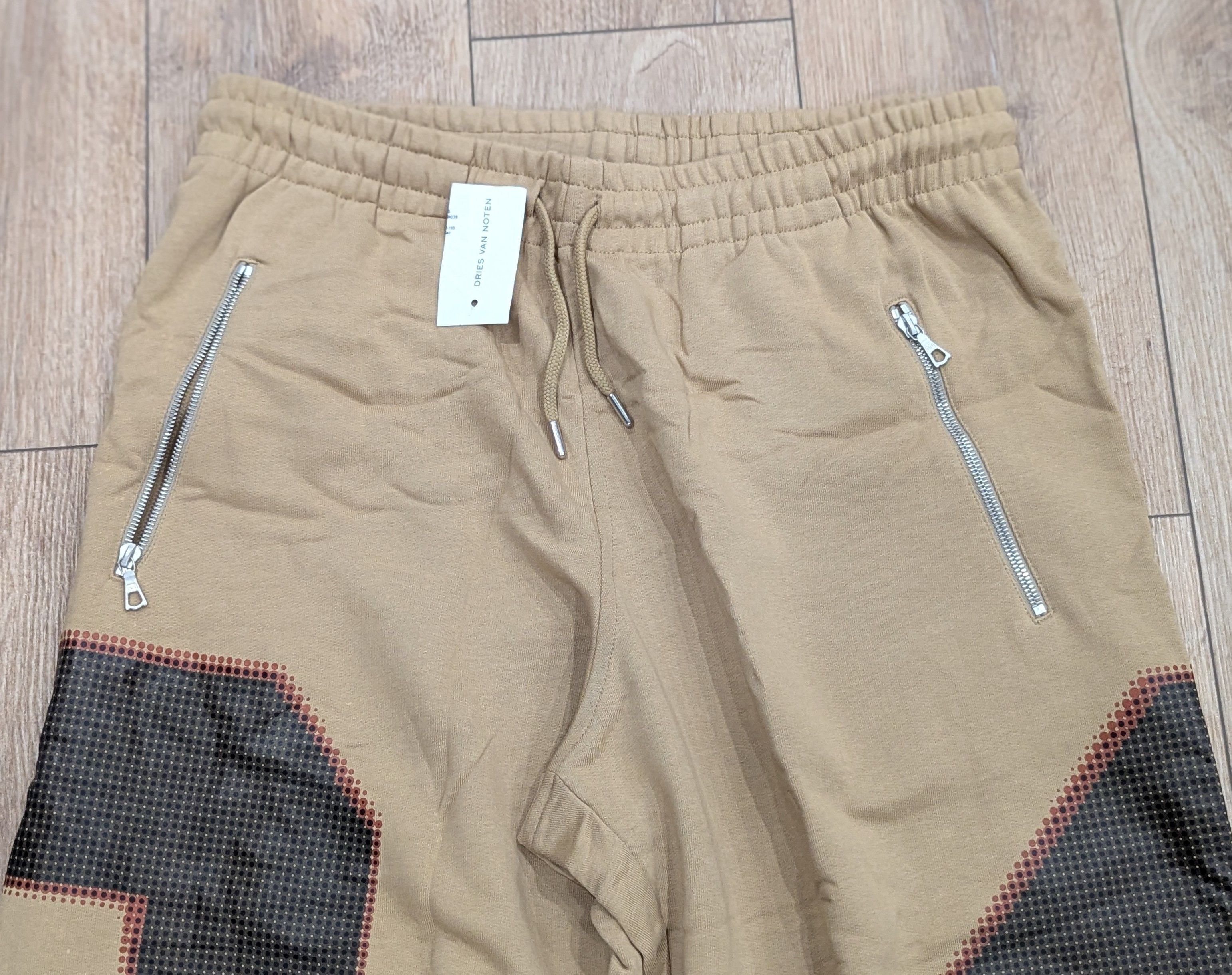 Dries Van Noten DRIES VAN NOTEN "Haskoy" Cotton Jogger Pants Beige/Black XL Size US 36 / EU 52 - 2 Thumbnail