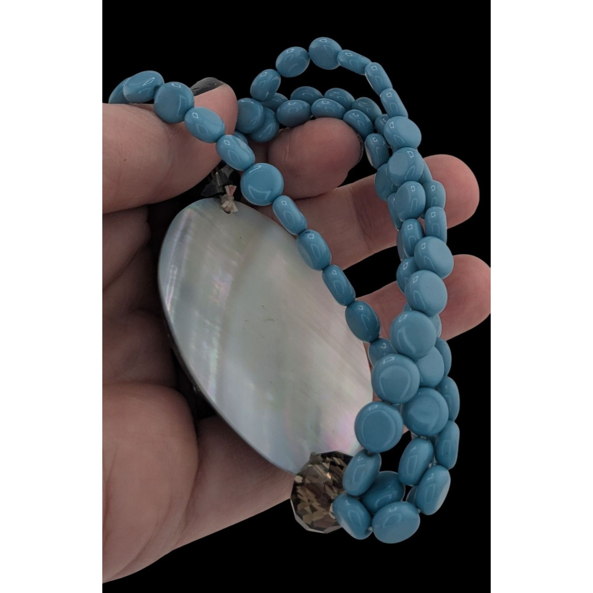 Other Mermaidcore Vintage Abalone Shell Bracelet With Aqua Beads S Size ONE SIZE - 3 Thumbnail