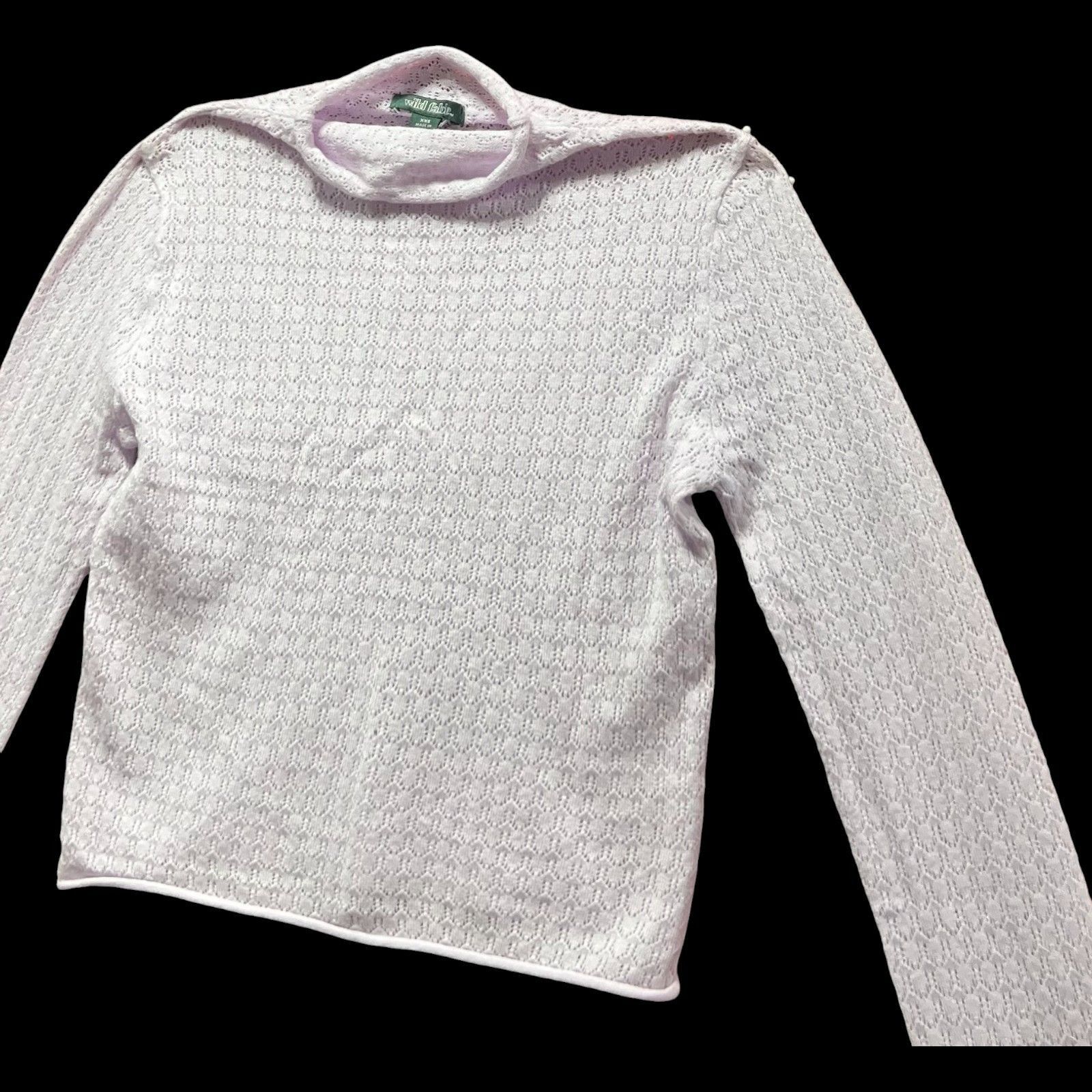 Other Wild Fable - Women's Mock Turtleneck Pointelle Pullover Swea Size XXS / US 00 / IT 34 - 14 Thumbnail