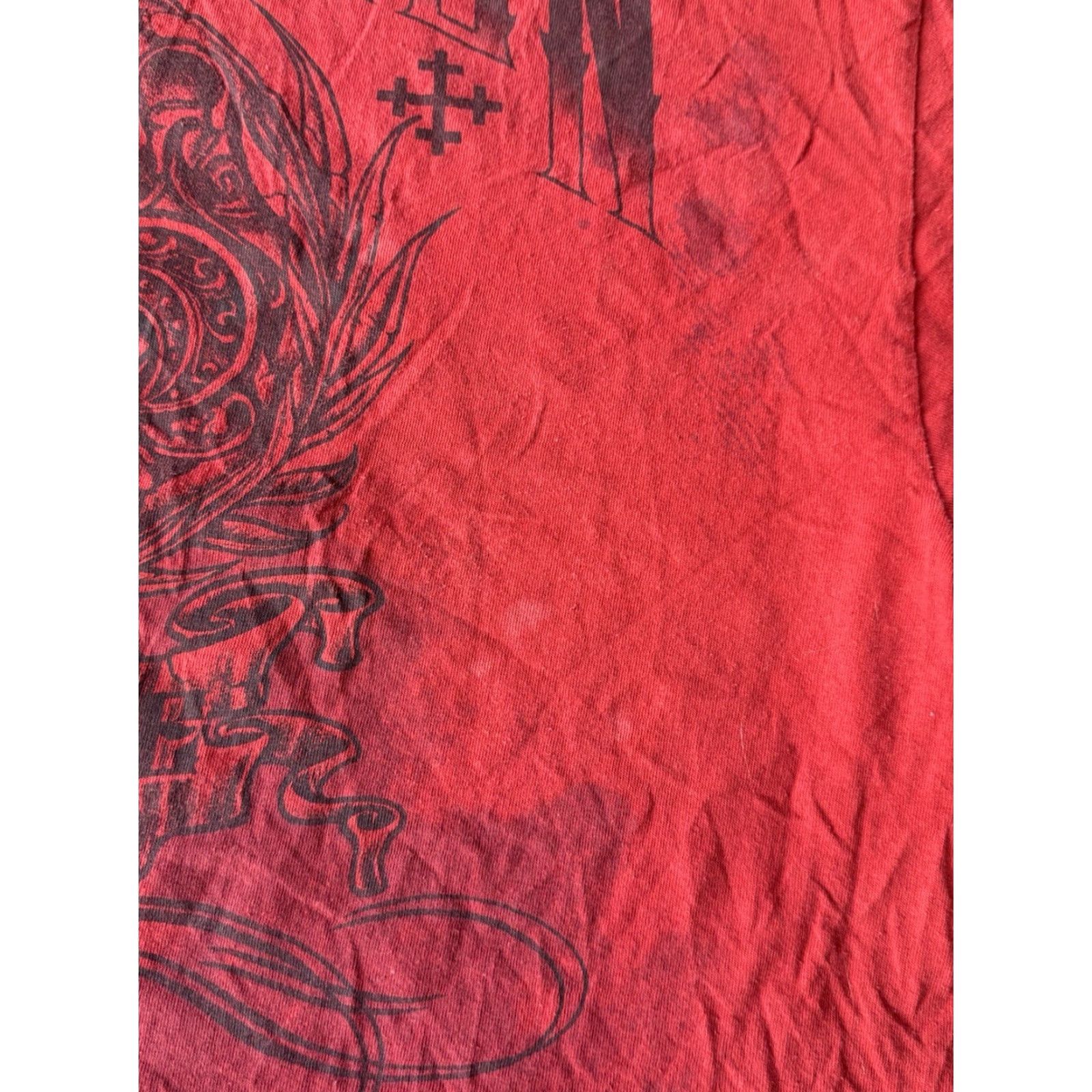 Vintage VINTAGE MMA Elite T-Shirt 2XL Red Crew Neck Short Sleeve Graphic Print Dragon Skull Grunge Biker Affliction Style Revolution Mens Size US XXL / EU 58 / 5 - 5 Thumbnail