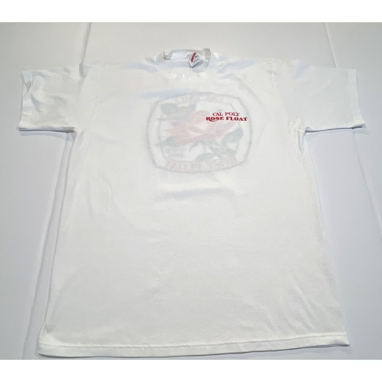 Jerzees VINTAGE Cal Poly Rose Parade T Shirt XL Unisex White 1990s Jerzees Double Side Graphic Single Stitch Size US XL / EU 56 / 4 - 2 Thumbnail