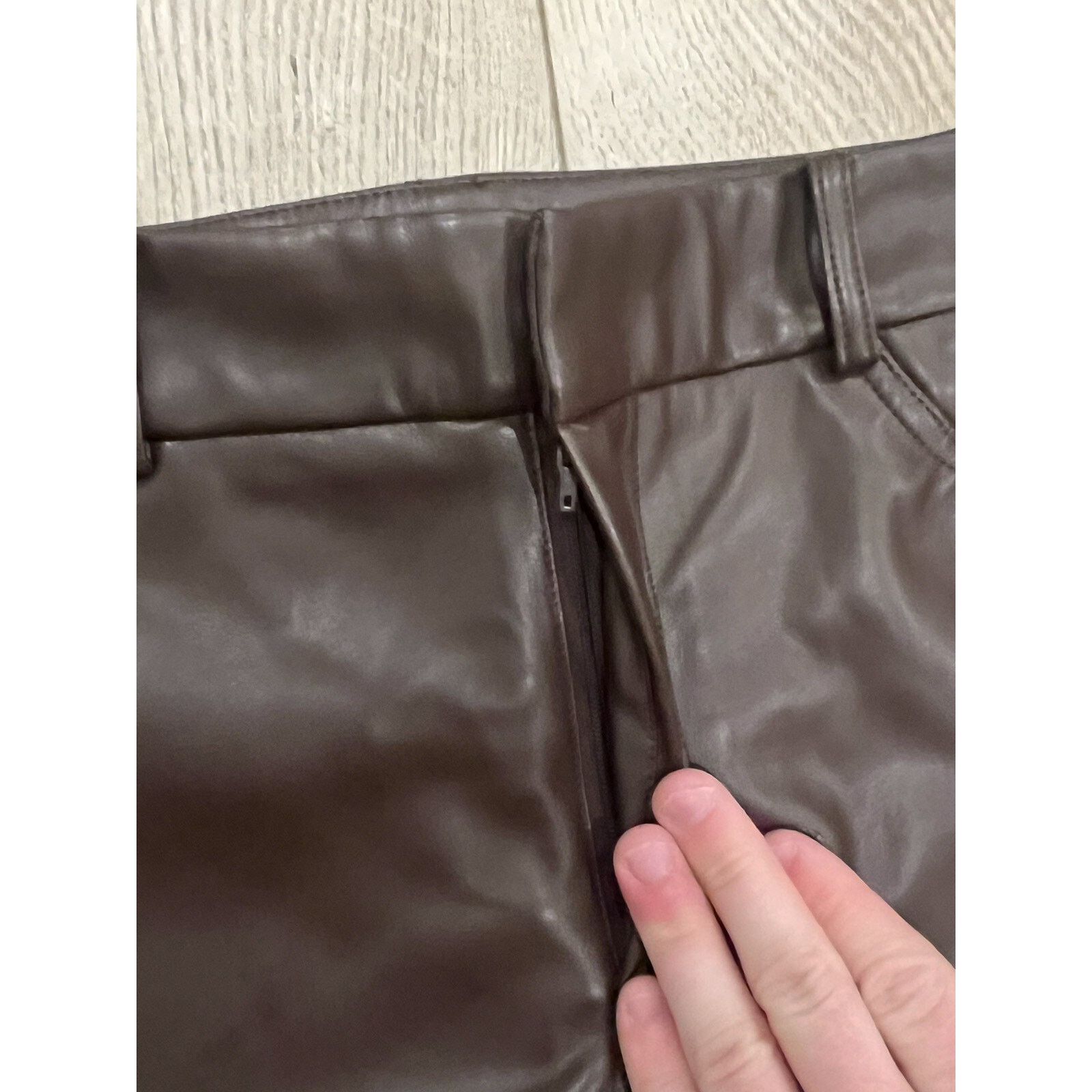 Leather Greylin Vegan Leather Brown Pants Women’s Streetwear City Size 28" / US 6 / IT 42 - 4 Thumbnail