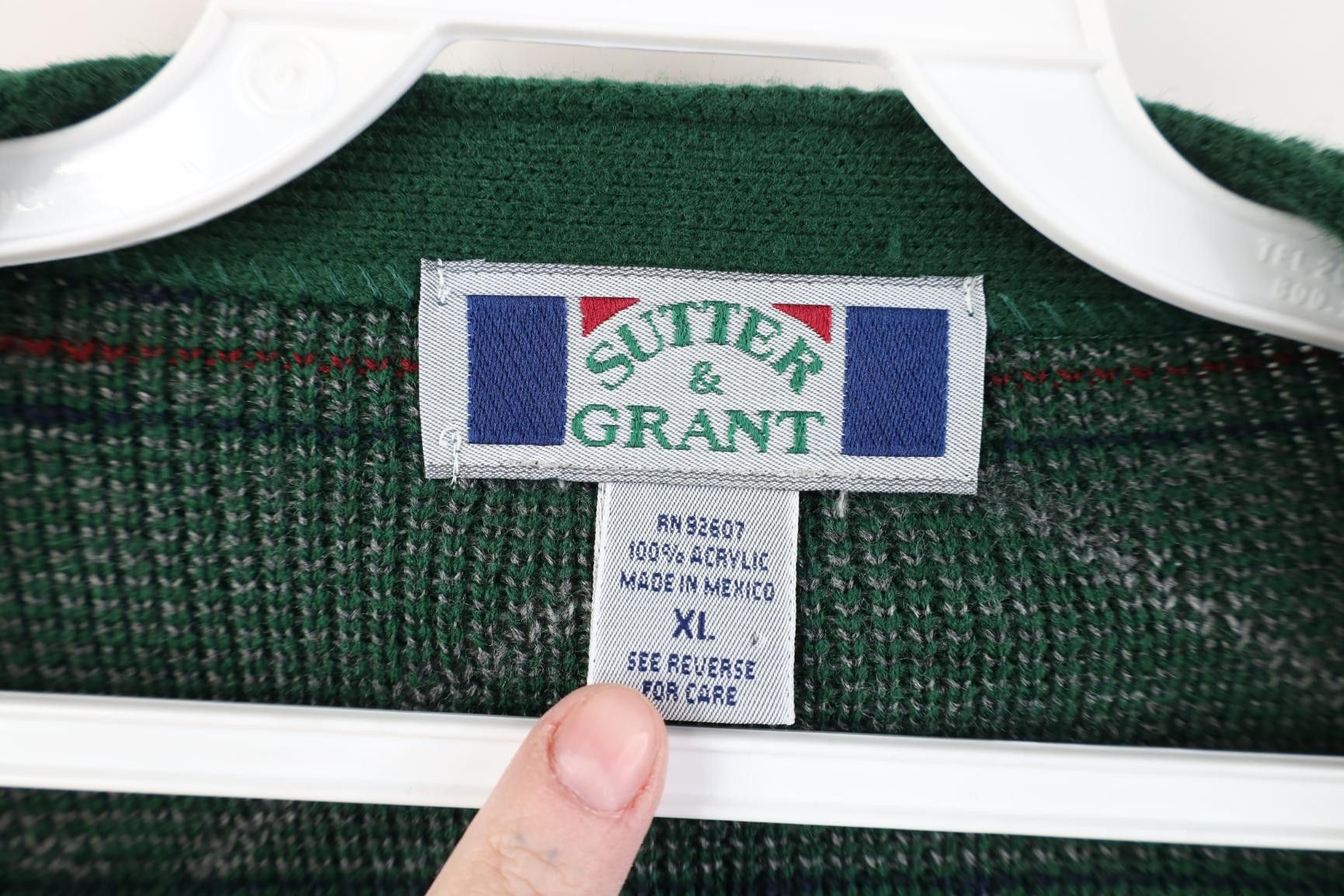Vintage Vintage 90s Streetwear Argyle Diamond Knit Cardigan Sweater Size US XL / EU 56 / 4 - 7 Thumbnail