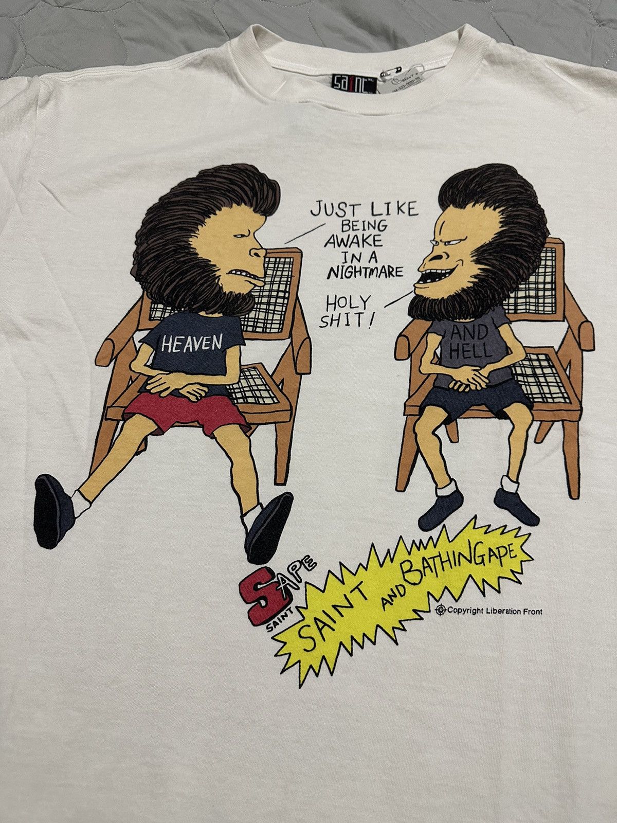 Bape × Saint Michael Bape Saint Tears Beavis and Butthead Jesus Tee Size US XL / EU 56 / 4 - 2 Thumbnail