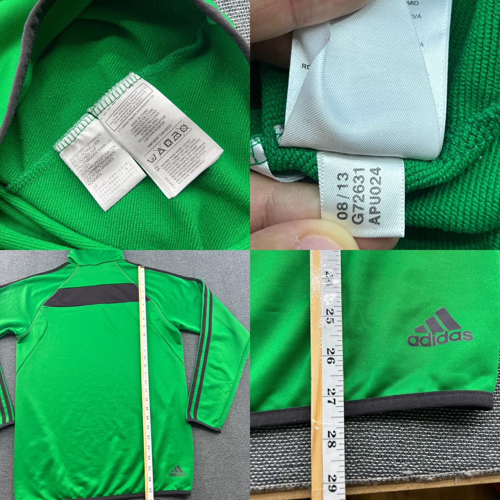 Adidas AC Milan 2013 2014 Training Top Mens Sz M Football Drill Champions League Adidas Shirt Long Sleeve Pullover Quick Dry Green Size US M / EU 48-50 / 2 - 8 Thumbnail