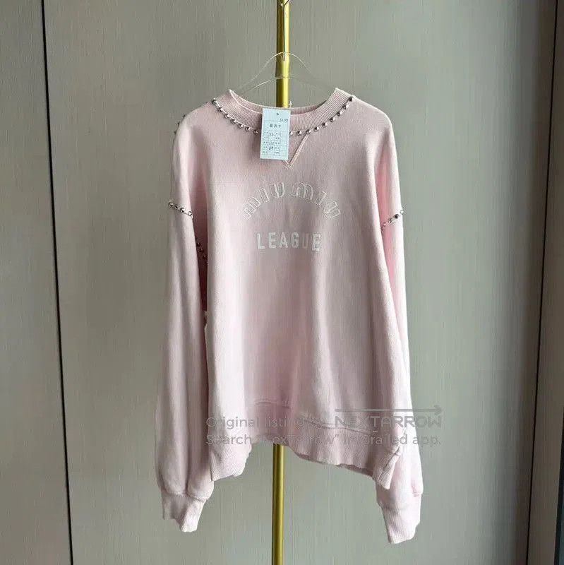 Miu Miu Miu Miu Pink Logo Women's Sweatshirt . Size XS / US 0-2 / IT 36-38 - 1 Thumbnail
