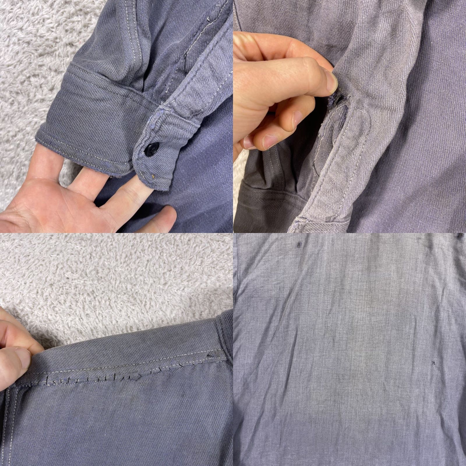 Vintage VINTAGE 1940s Work Shirt Mens Large Blue Band Collar Button Front Hercules USA Shirt Size US L / EU 52-54 / 3 - 10 Thumbnail