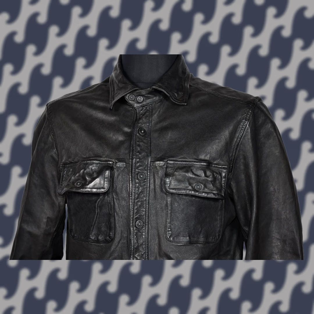 Polo Ralph Lauren Polo Ralph Lauren Black Leather Shirt Jacket Men's Size M Size US M / EU 48-50 / 2 - 1 Thumbnail