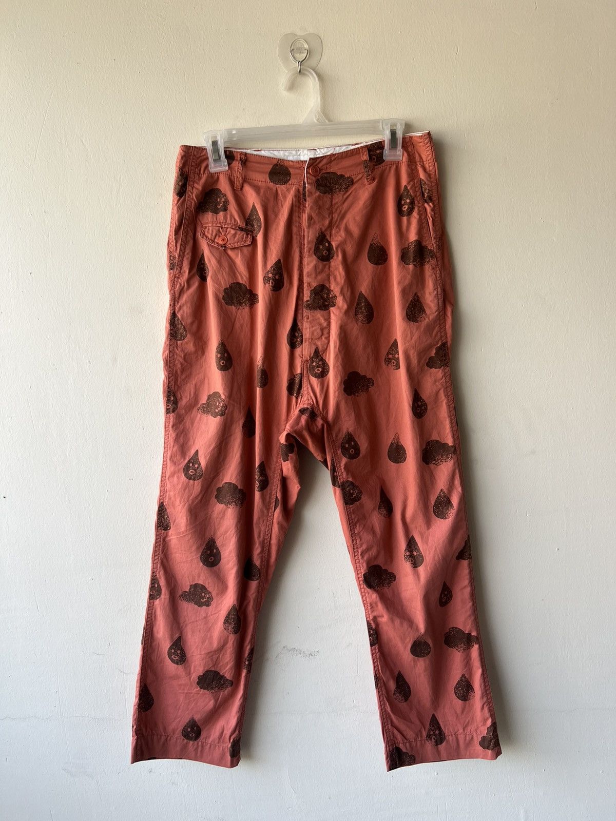 Ne-Net Ne-net Raindrops Clouds Printed Buckle Back Cropped Pant Size US 29 - 2 Thumbnail