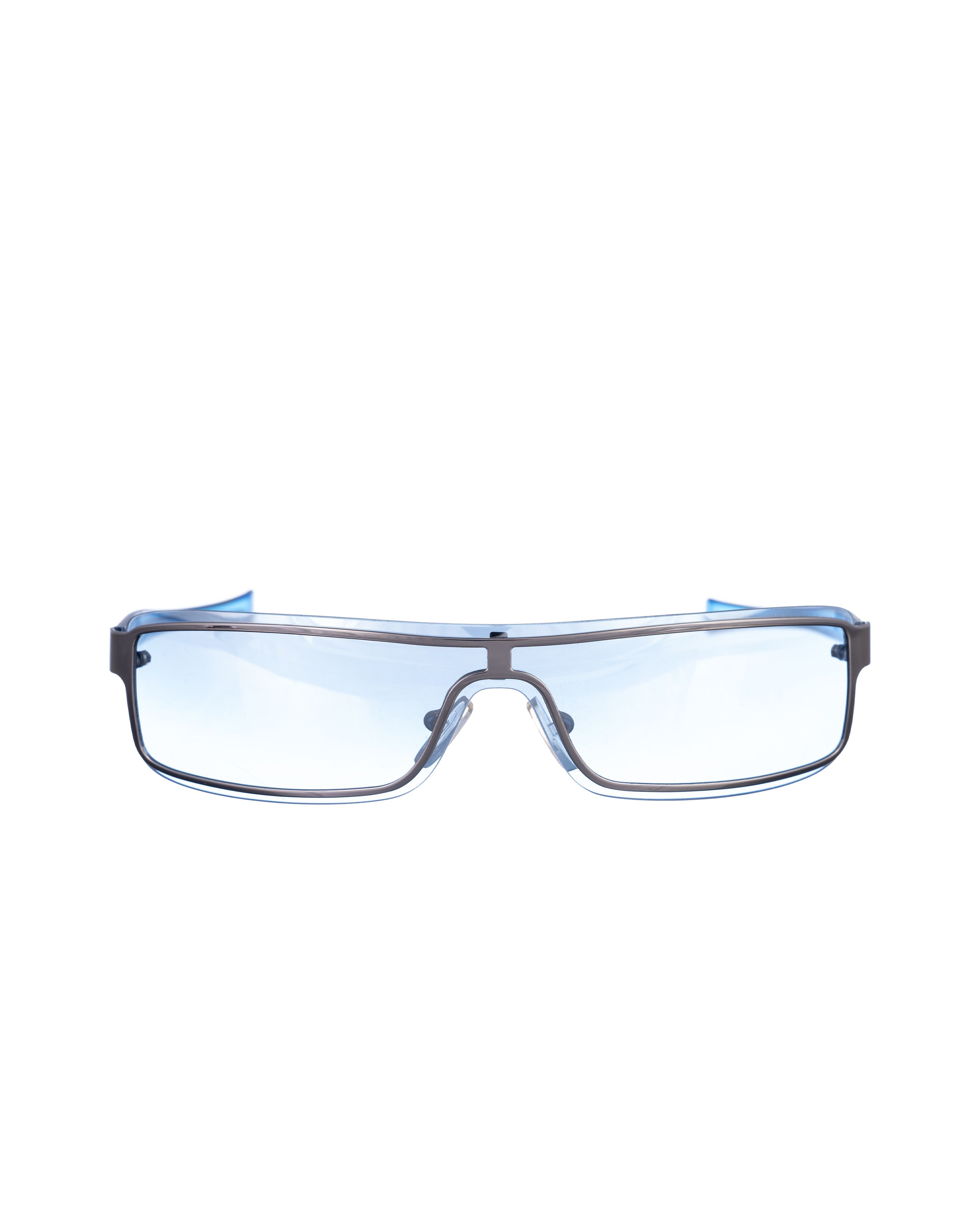 Valentino Oliver by Valentino '00s Mirror Blue Sheer Sunglasses Size ONE SIZE - 1 Thumbnail