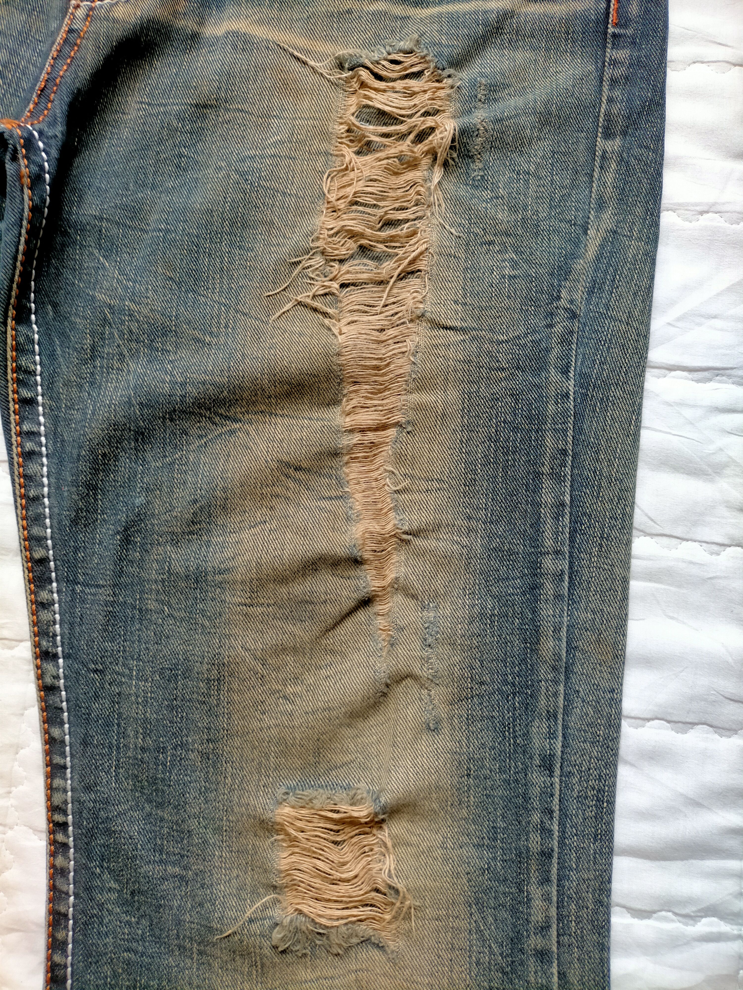 If Six Was Nine Flare Jeans OzzPinball Ripped Patchwork Boot cut denim Size US 35 - 7 Thumbnail