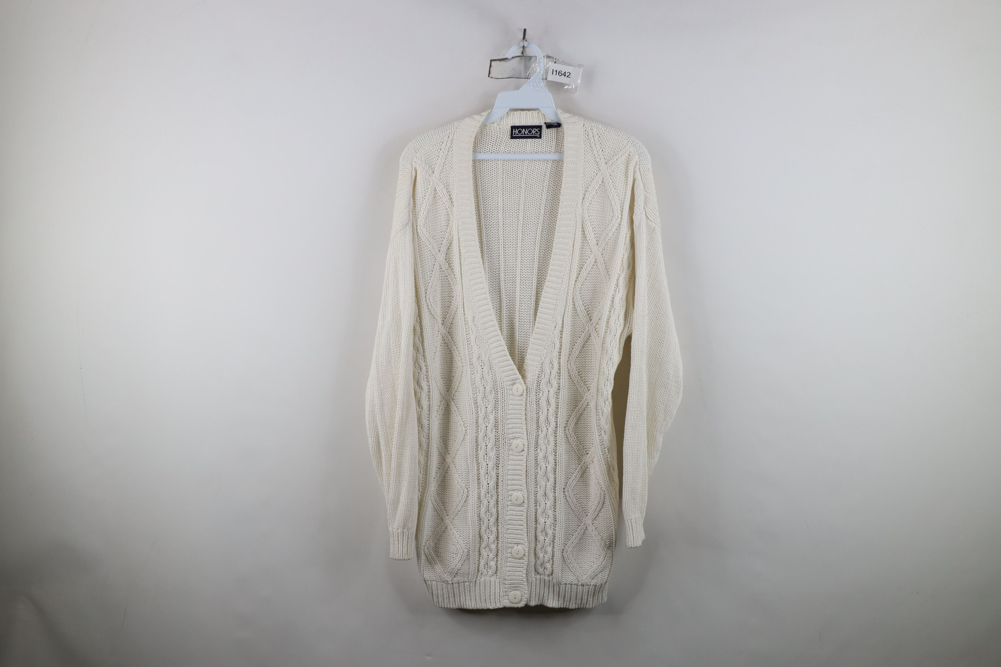 Vintage Vintage 90s Streetwear Fisherman Cable Knit Cardigan Sweater Size M / US 6-8 / IT 42-44 - 1 Thumbnail