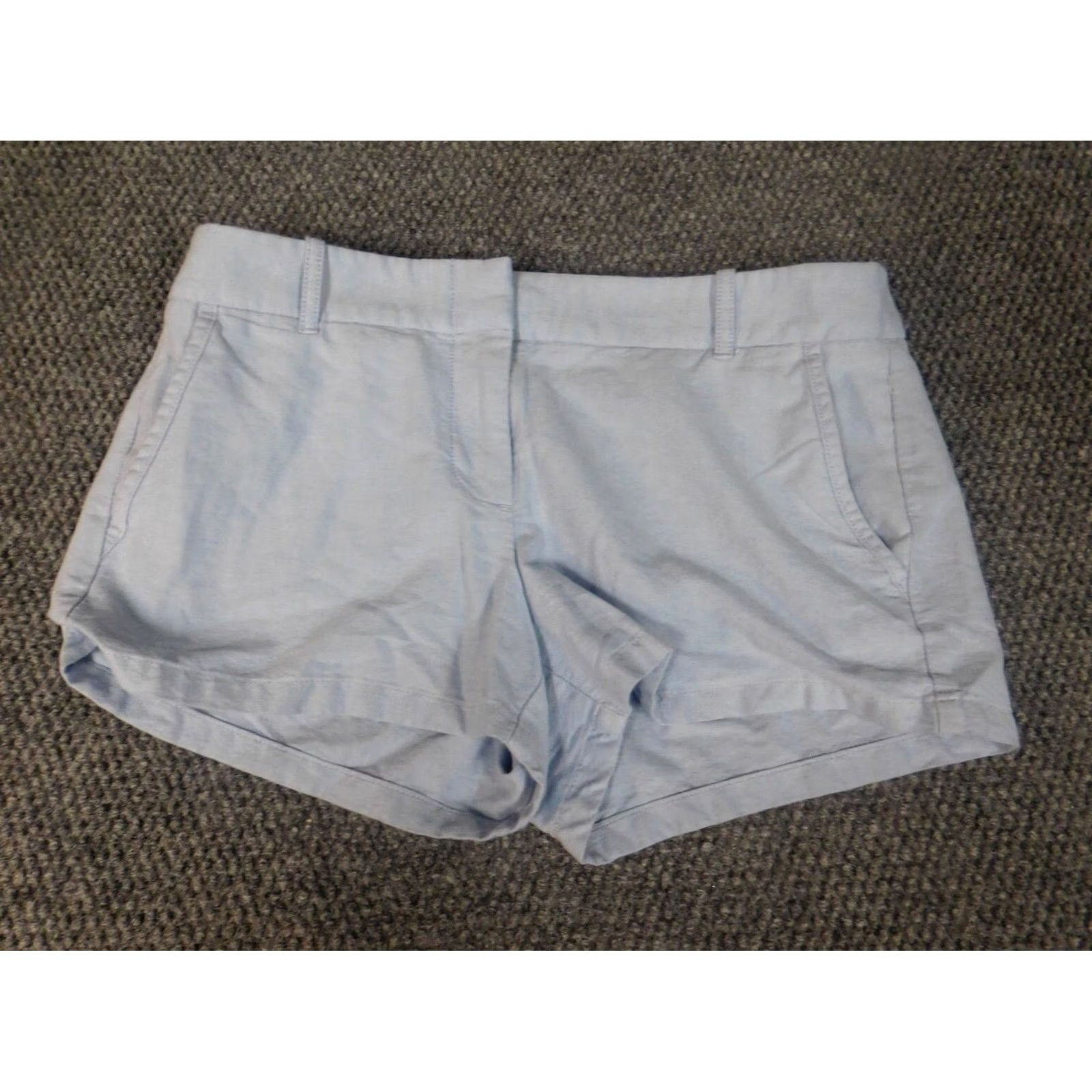 J.Crew J.CREW Shorts 6 Womens blue chino straight Casual Knit Cotton Flat Front Slimming Stretch Middle Rise Regular Woman Size 24" / US 00 / IT 34 - 3 Thumbnail
