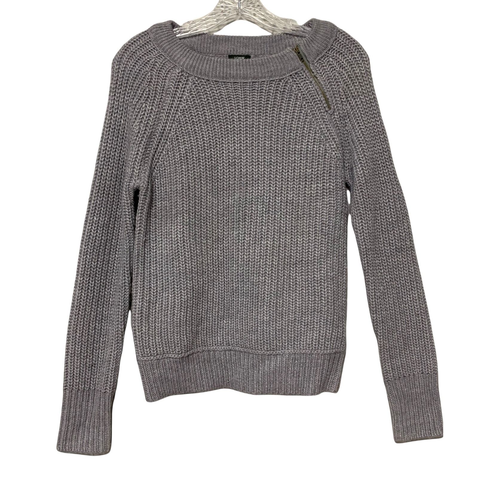 J.Crew J.Crew Heritage Gray Acrylic Wool Mohair Zipper Sweater Sm Size S / US 4 / IT 40 - 1 Thumbnail
