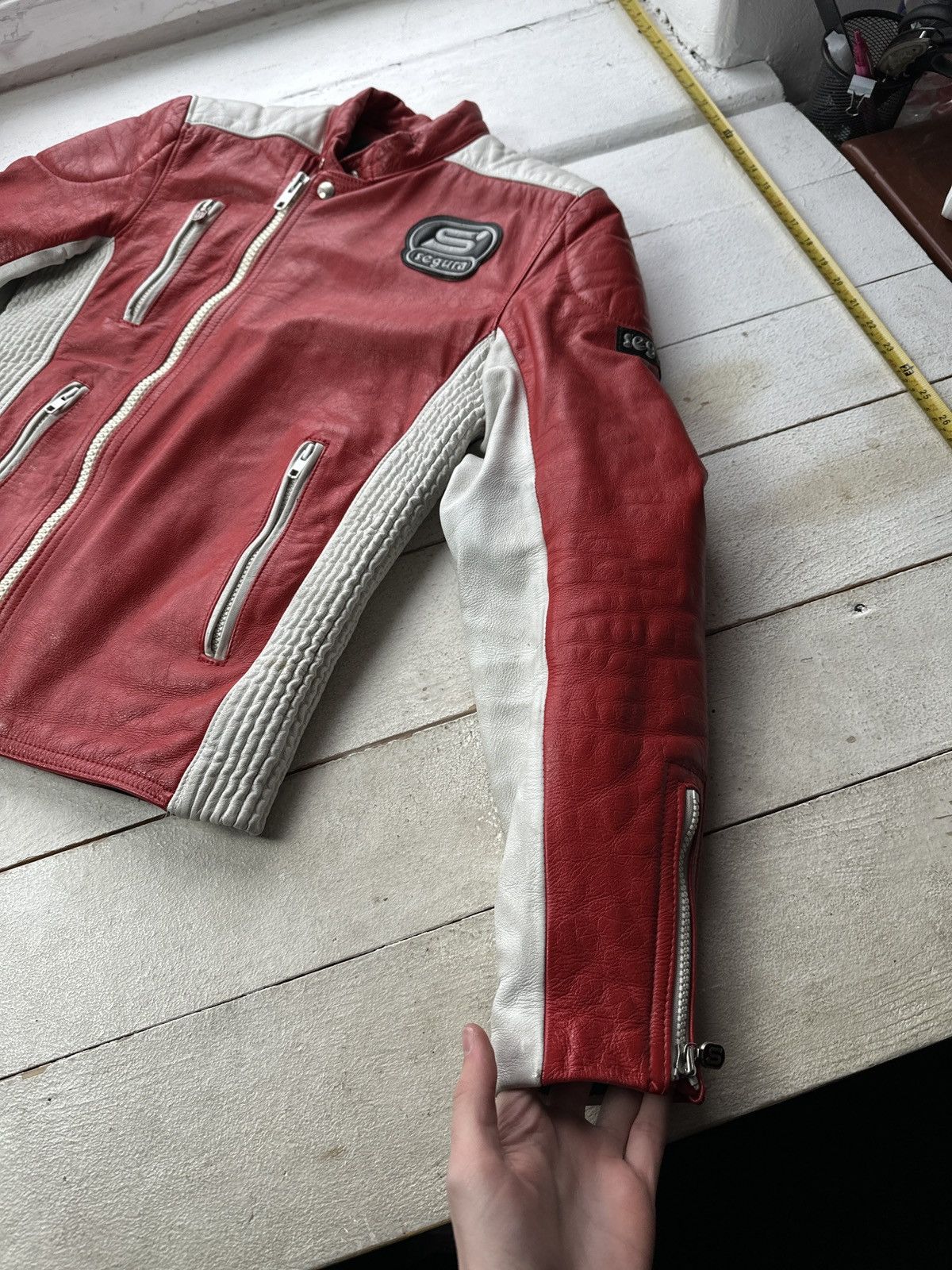 Other SEGURA 🚨VNTG LEATHER JACKET AVANT RACING BIG LOGO RED MOTO Size US XS / EU 42 / 0 - 2 Thumbnail