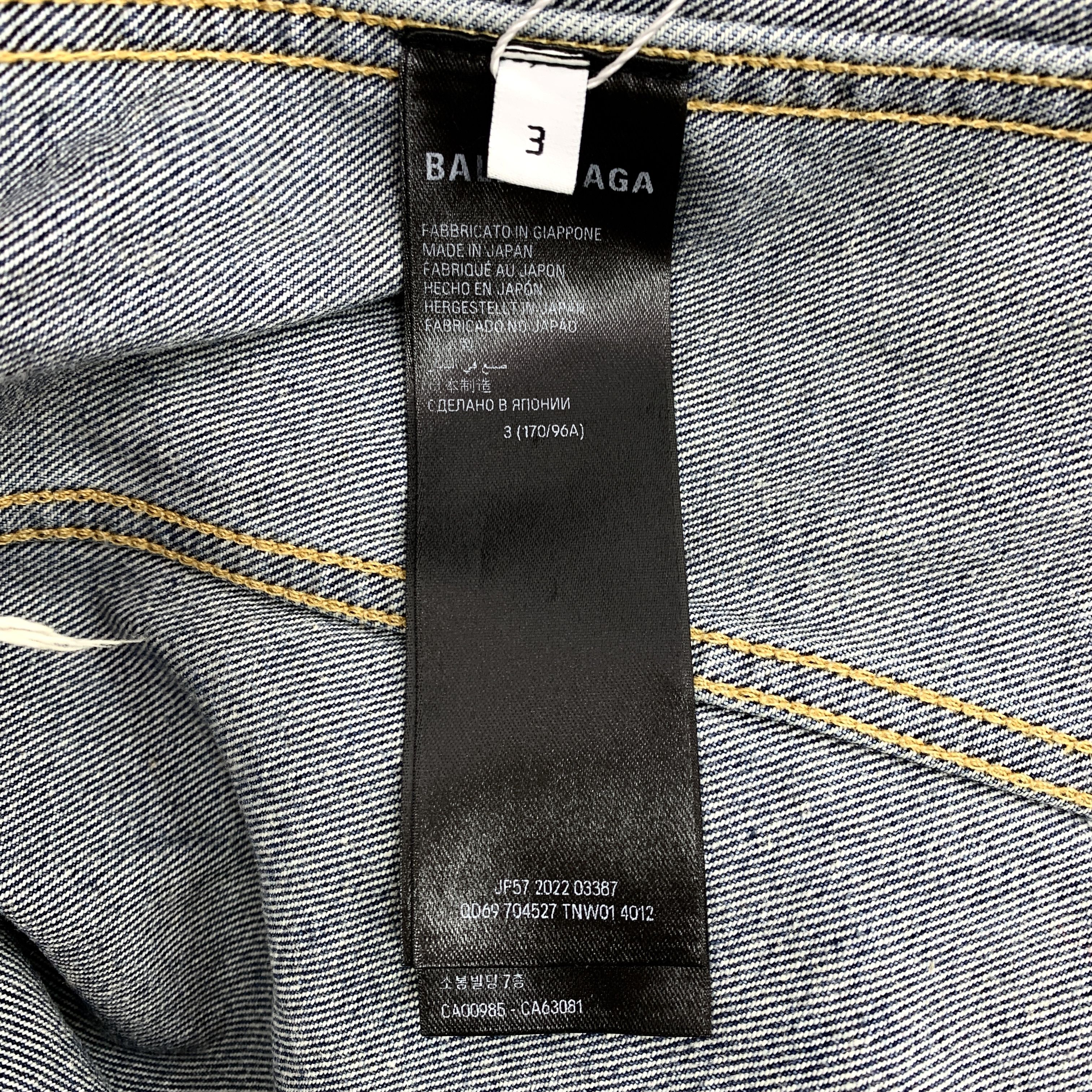 Balenciaga Balenciaga Blue Washed Denim Jacket (3) Size US L / EU 52-54 / 3 - 4 Thumbnail
