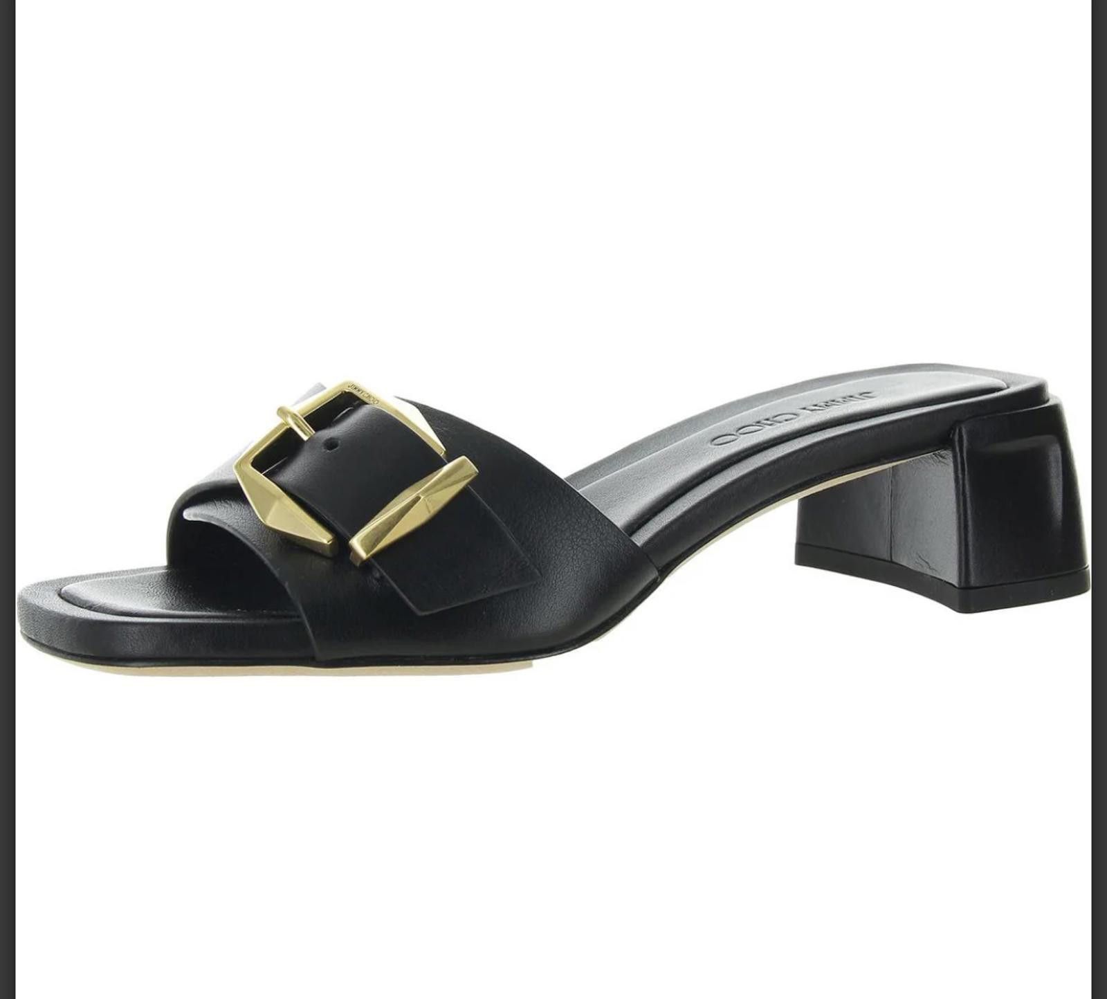 Jimmy Choo Jimmy Choo Hawke 40 Buckle Leather Mules - 37 Size US 6.5 / IT 36.5 - 1 Thumbnail