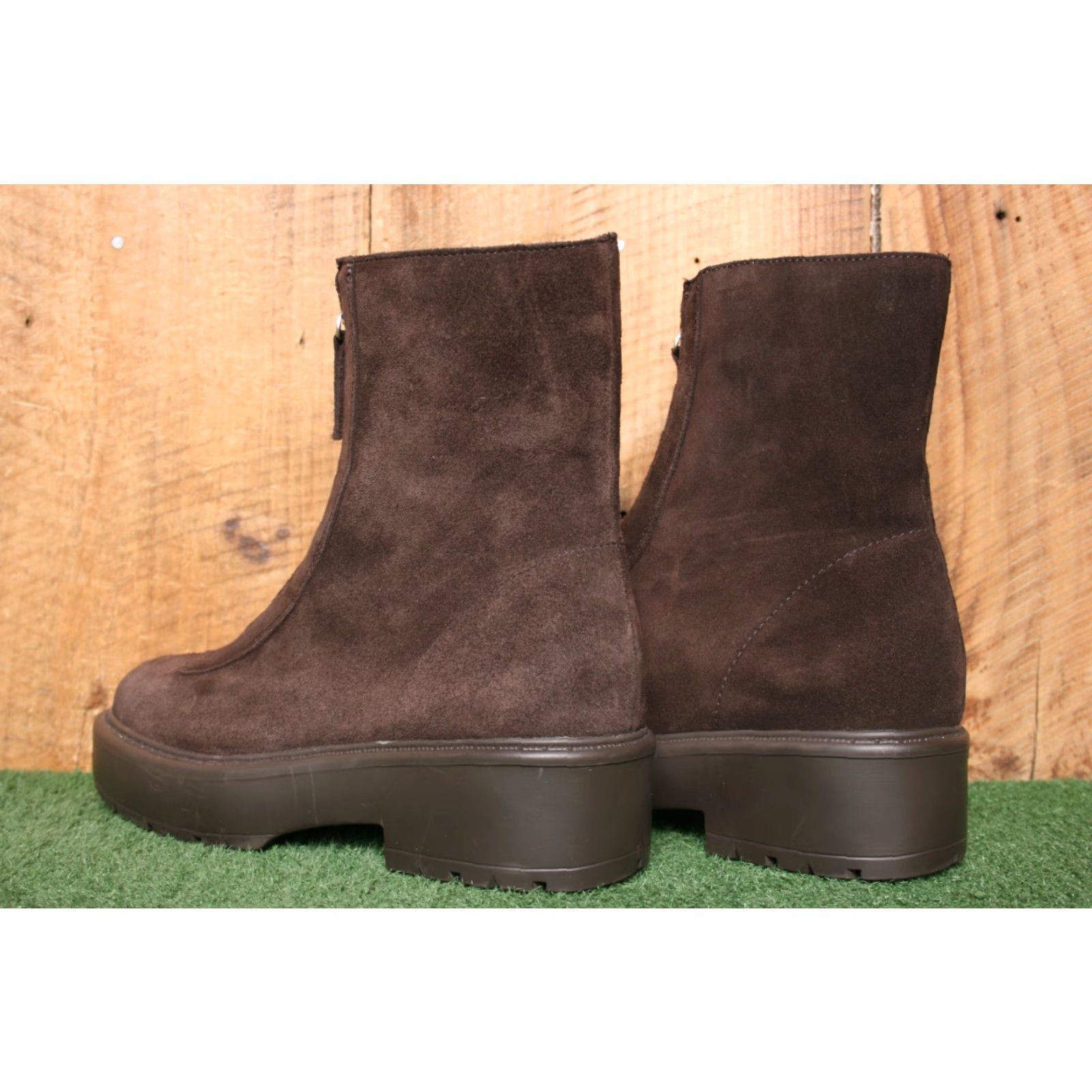 Steve Madden STEVE MADDEN Monrow Brown Suede Front Zip Lug Platform 7" Combat Boots Sz. 9M Womens Shoes Boots Size US 9 / IT 39 - 3 Thumbnail